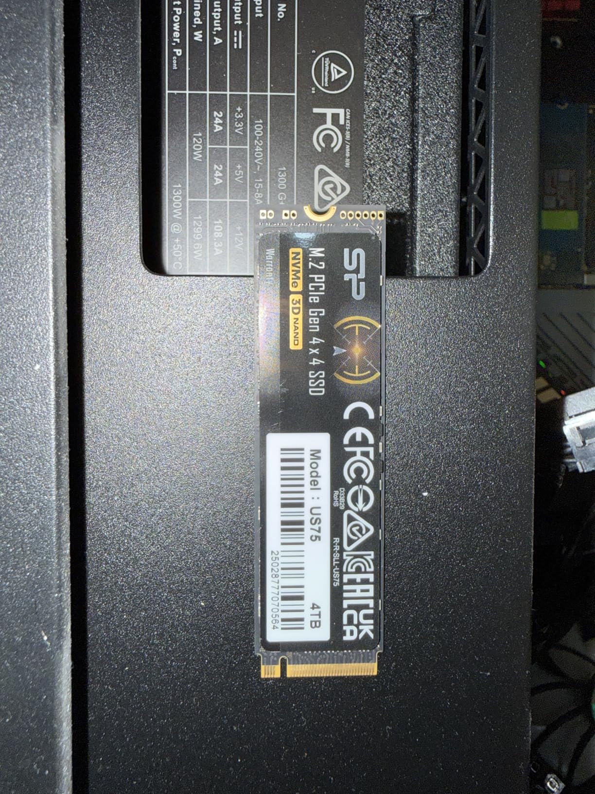 Silicon Power 4TB US75 Nvme PCIe Gen4 M.2 2280 SSD R/W Up to 7,000/6,500 MB/s, Compatible with PlayStation 5 (SP04KGBP44US7505) customer photo 1