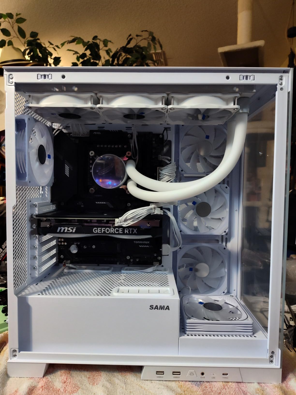 SAMA NEVIEW 4503 Panoramic Dual Tempered Glass ATX Gaming Case - White customer photo 1