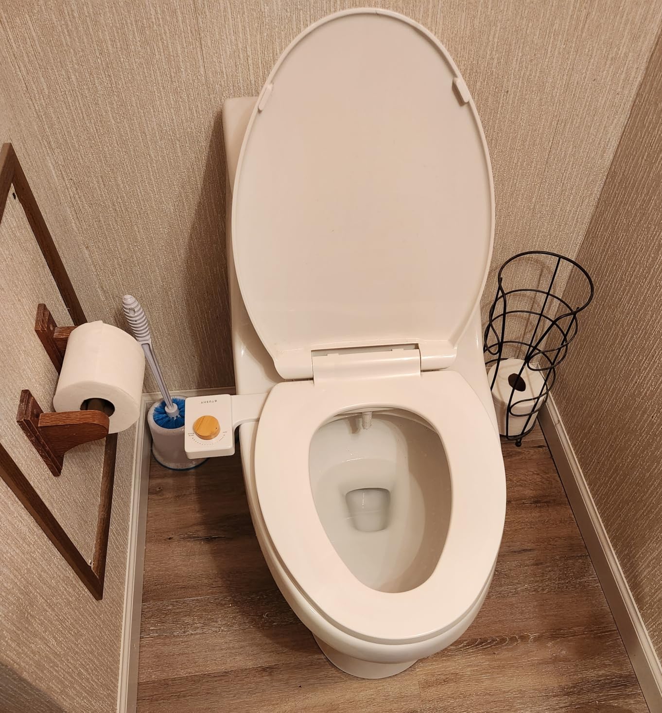 TUSHY Fresh Cool Water Bidet: Ultra Slim Toilet Seat Attachment (Non-Electric Self-Cleaning Hygienic Nozzle) Easy DIY Install <10 Min | Adjustable Water Pressure, Bamboo Knob customer photo 1