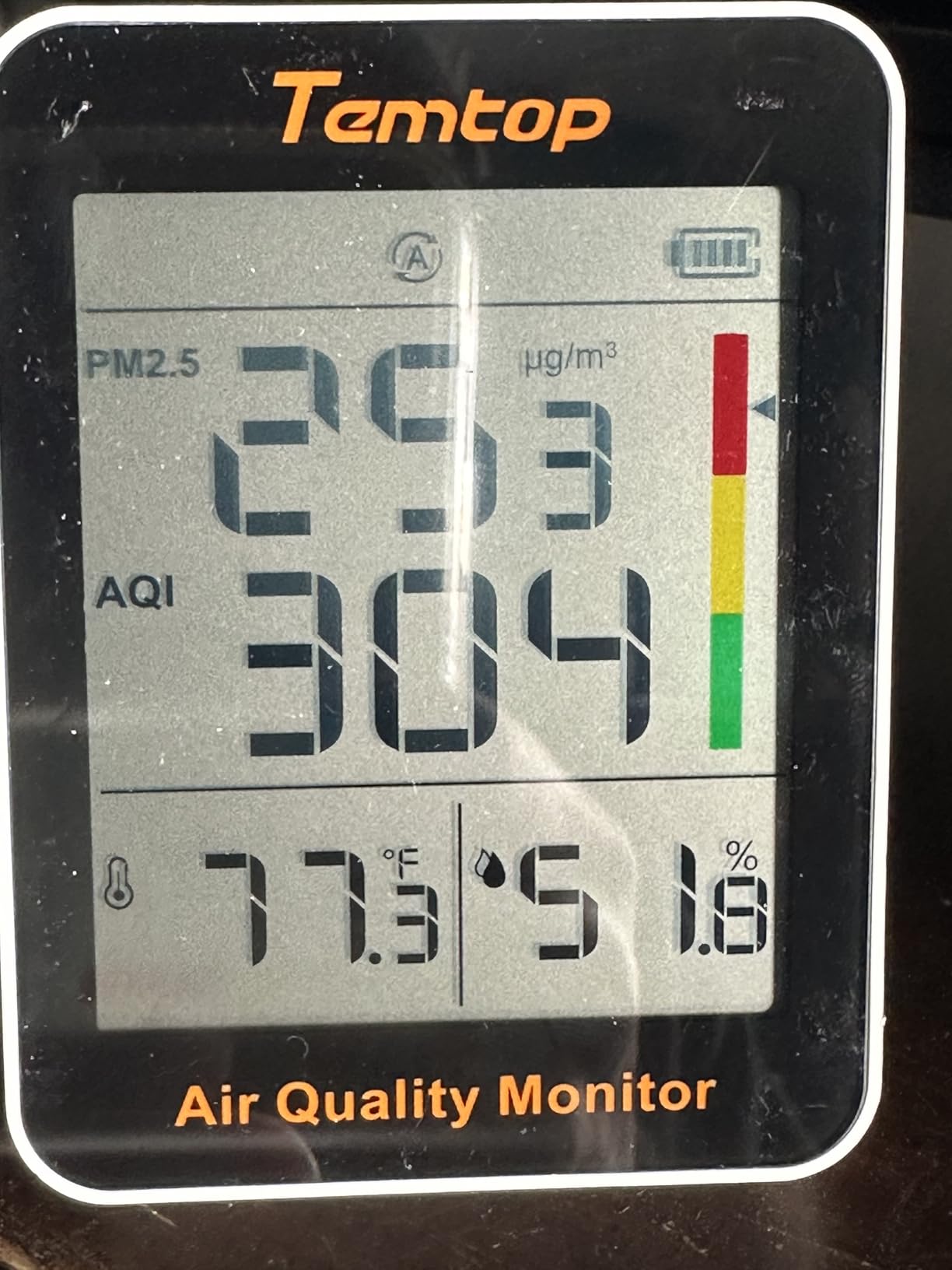 Temtop Air Quality Monitor Indoor Thermo-Hygrometer - PM2.5, AQI, Temperature, and Humidity Meter for Home, Office, or School customer photo 1