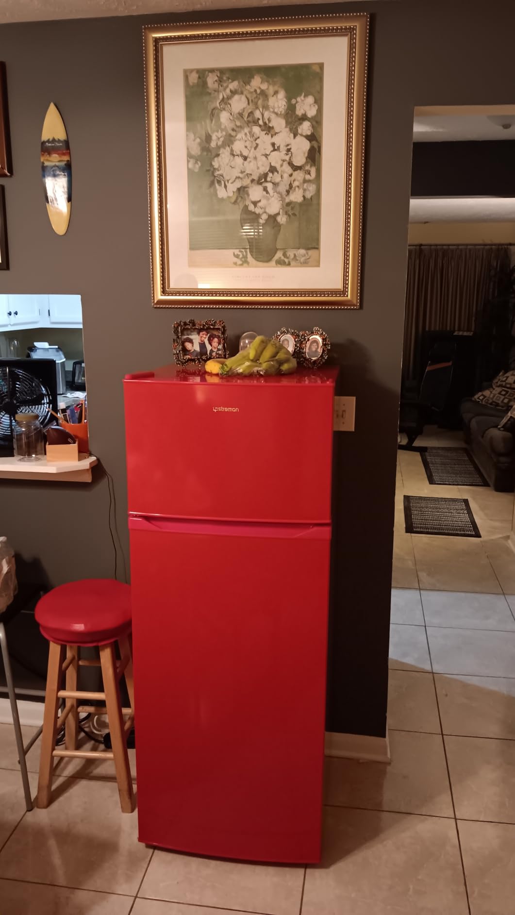 Upstreman 7.7 Cu.Ft. Refrigerator with Freezer Double Door Fridge, 5 Adjustable Thermostat, Reversible Door Swing, BD75 customer photo 2