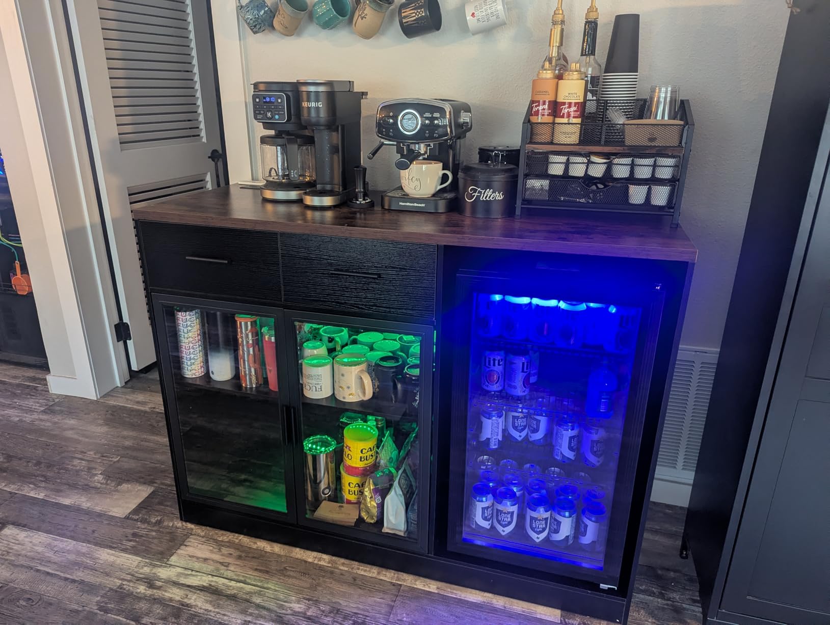 Manastin Beverage Refrigerator Cooler-130 Cans Freestanding Mini Fridge Cooler with Glass Door, Adjustable Shelves & Digital Temperature Display for Soda, Wine or Beer (Black, 3.2 Cu.Ft) customer photo 2