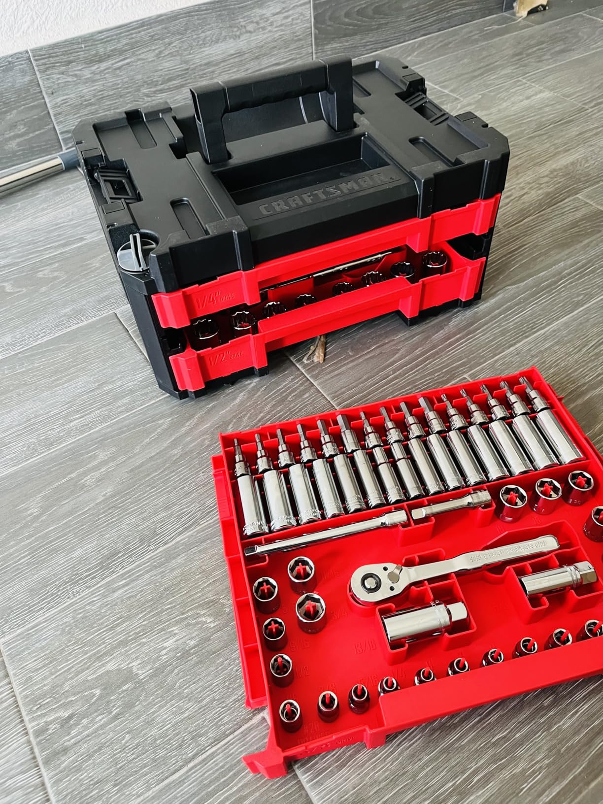 CRAFTSMAN 230 Pcs Mechanics Tool Set, Socket Wrench Set, Car Tool Kit with VERSASTACK Toolbox, SAE and Metric customer photo 2