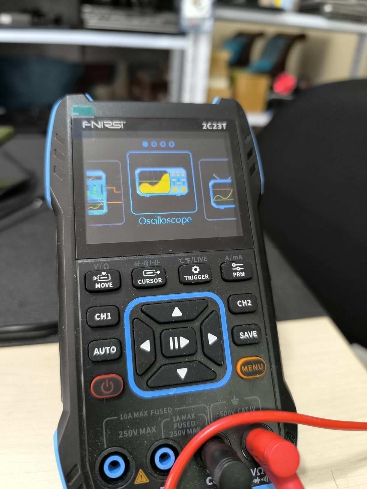 FNIRSI 2C23T 3 in 1 Handheld Oscilloscope Multimeter DDS Generator, 2 Channels, 10MHz Bandwidth, 50MSa/s Sampling Rate, 10000 Counts, Voltage, Current, Capacitor, Resistor, Diode Test customer photo 1