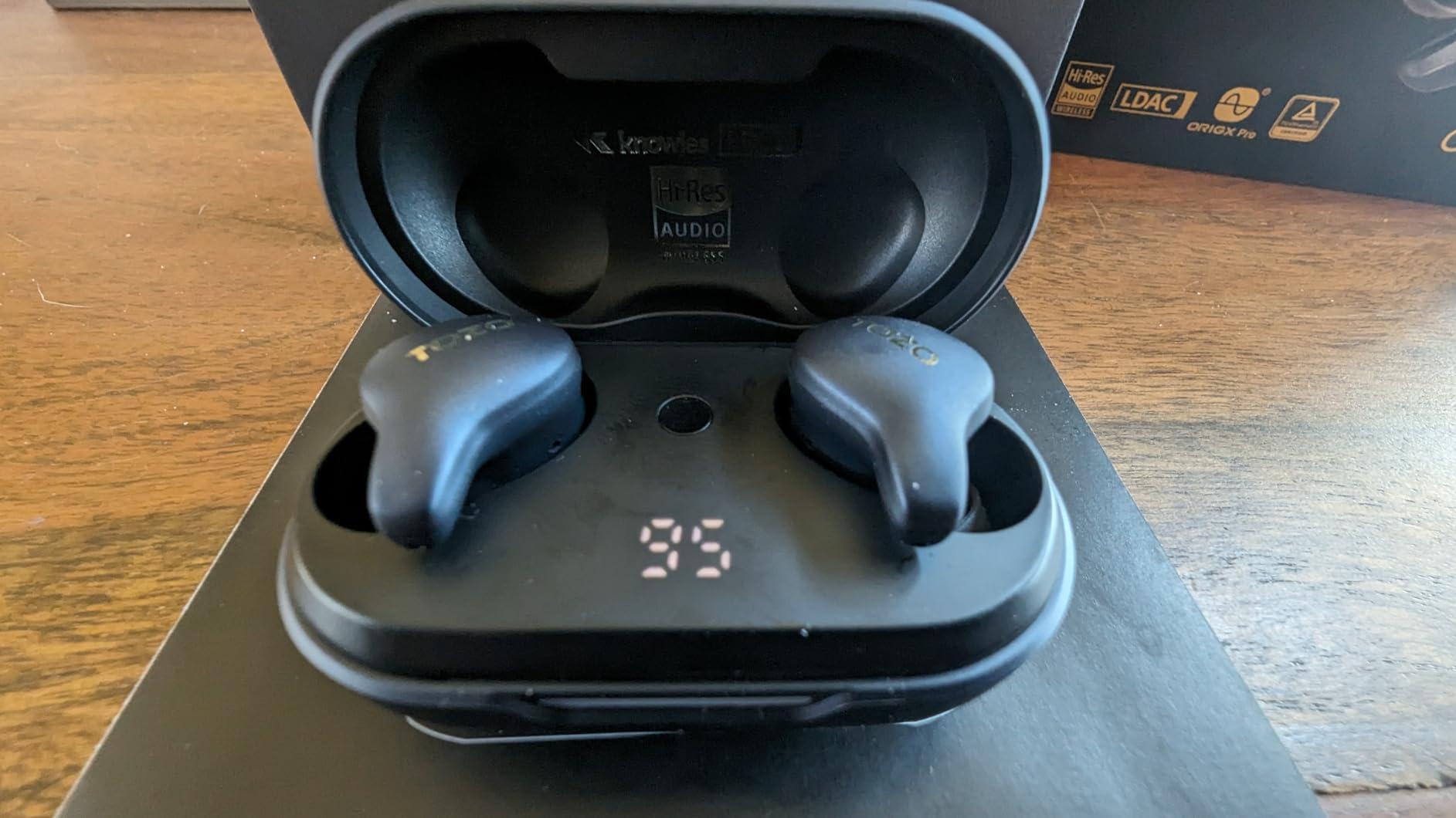 TOZO Golden X1 Wireless Earbuds Balanced Armature Driver and Hybrid Dynamic Driver, Bluetooth Headphones OrigX Pro, LDAC & Hi-Res Audio Wireless, Noise Cancellation Headset Galaxy Blue/Black customer photo 1