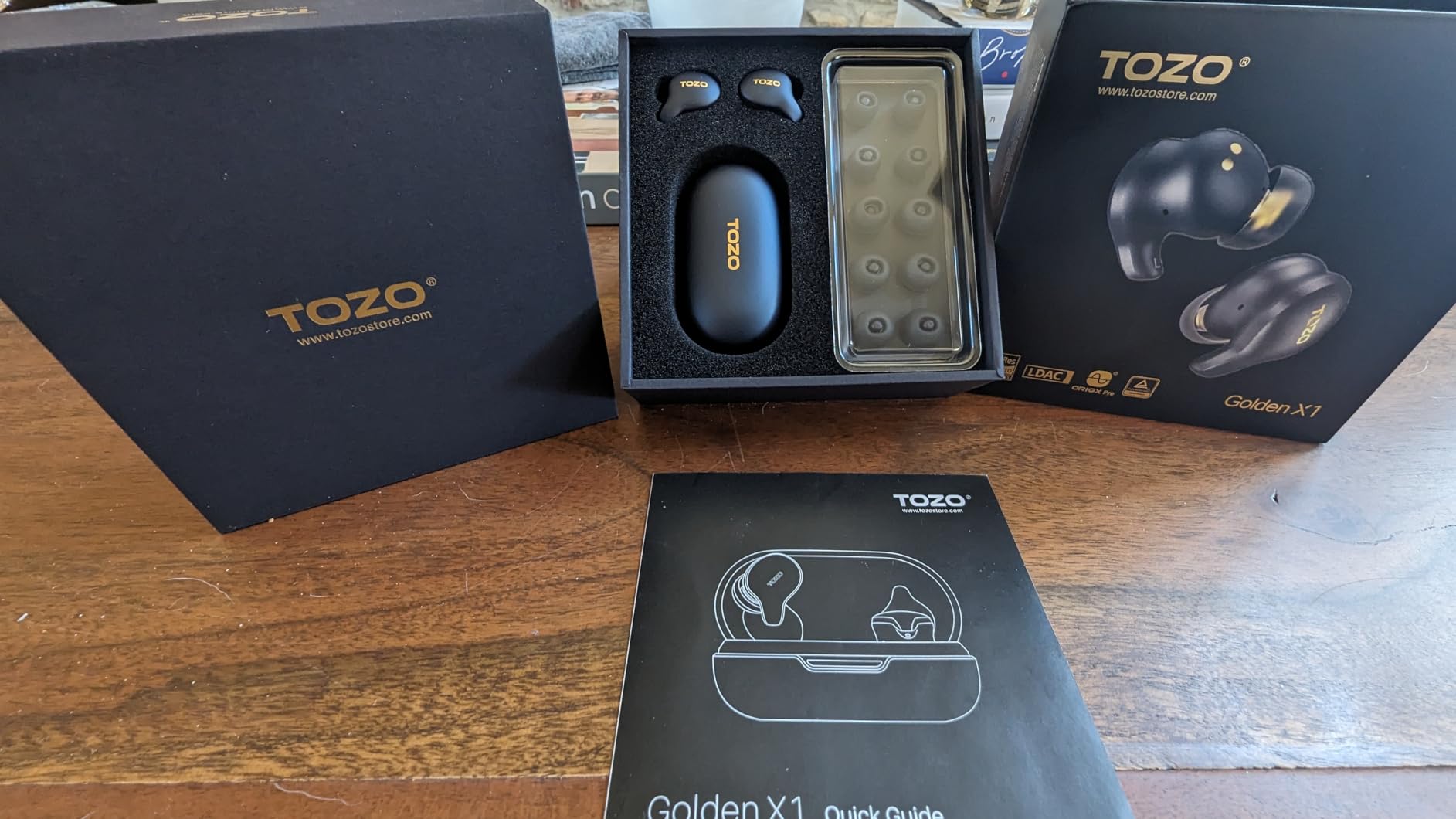TOZO Golden X1 Wireless Earbuds Balanced Armature Driver and Hybrid Dynamic Driver, Bluetooth Headphones OrigX Pro, LDAC & Hi-Res Audio Wireless, Noise Cancellation Headset Galaxy Blue/Black customer photo 2