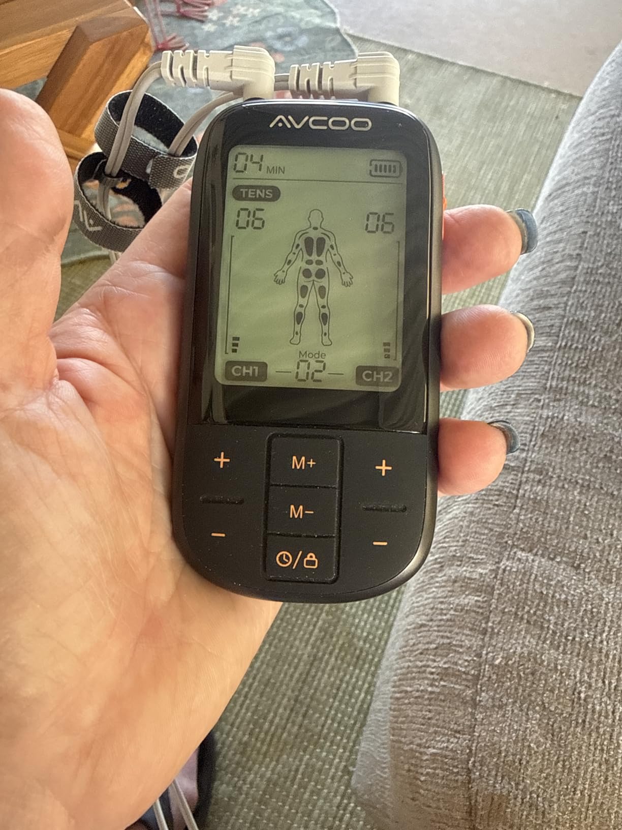 AVCOO 3-in-1 TENS Unit Muscle Stimulator with 30 Modes, 40 Intensities TENS Machine for Gradual Back Pain Relief Therapy, Rechargeable EMS Unit Massager with 12 TENS Electrode Pads customer photo 1