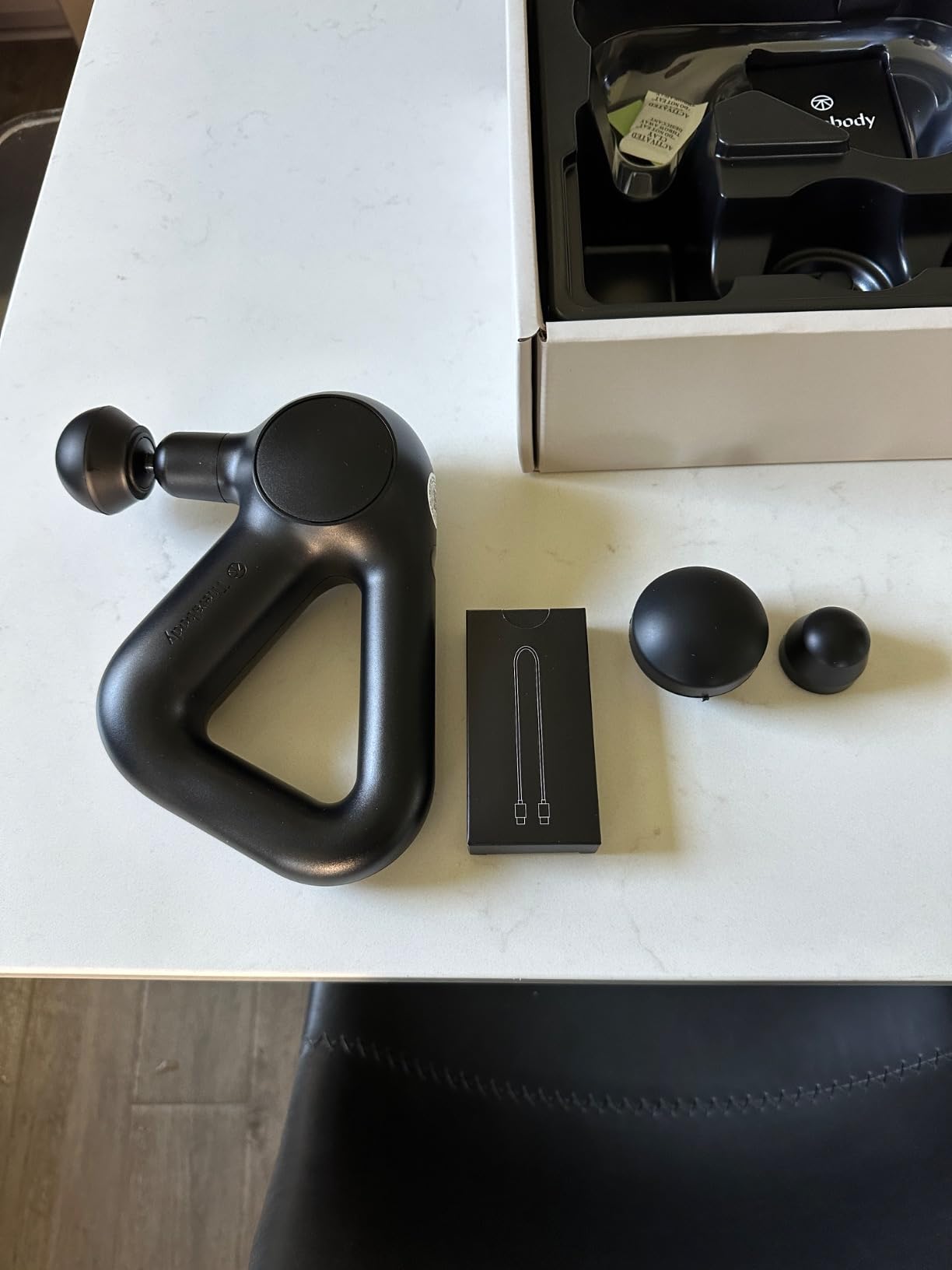 TheraGun Therabody Relief Handheld Percussion Massage Gun - Easy-to-Use, Comfortable & Light Personal Massager for Every Day Pain Relief Massage Therapy in Neck, Back, Leg, Shoulder and Body (Navy) customer photo 2