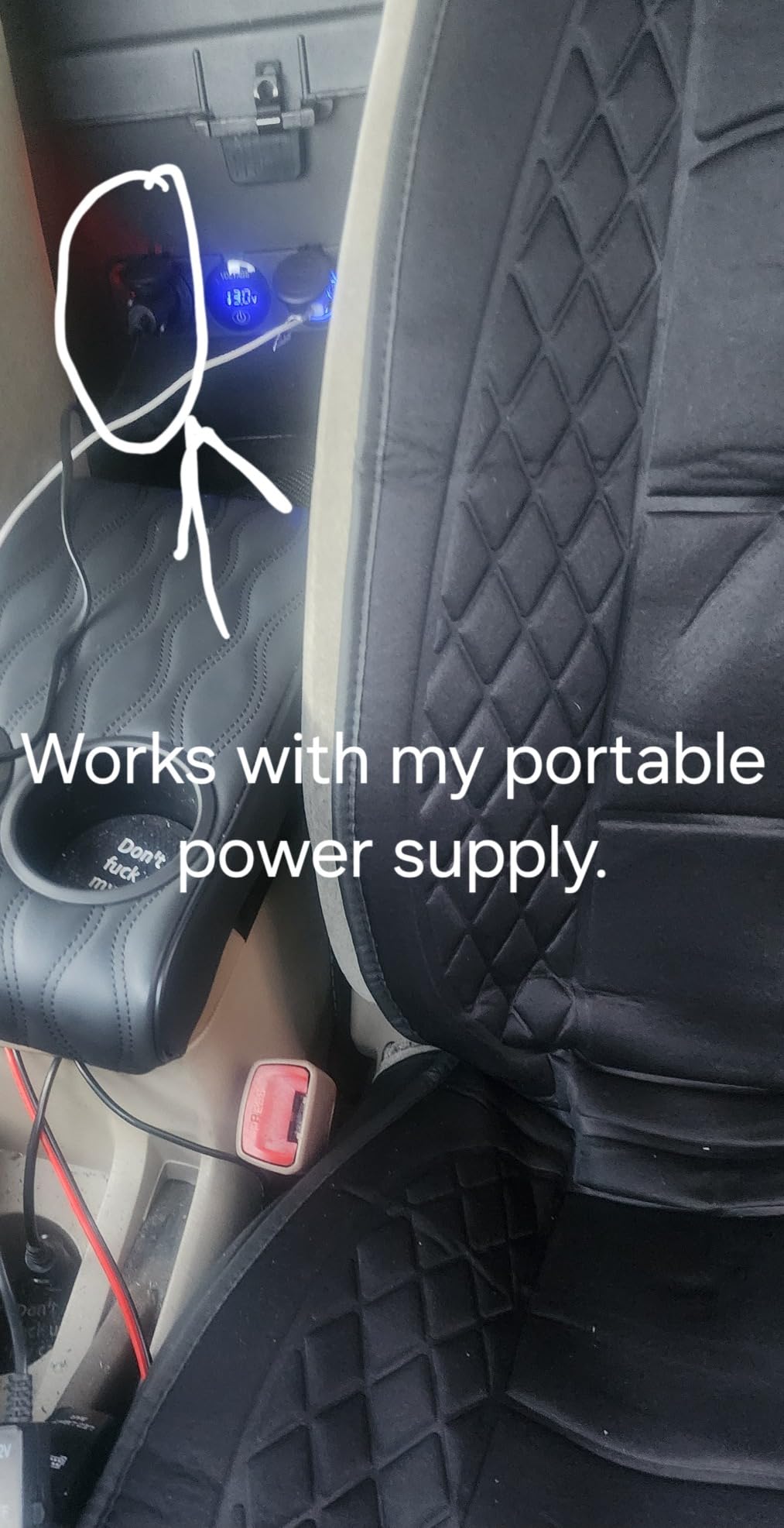 Car Seat Cushions, Car Seat Cover Foldable Portable Seat Cover for Back and Seat Cushions with Bottom Anti Slip Silicon (1 Pack/Black) customer photo 1