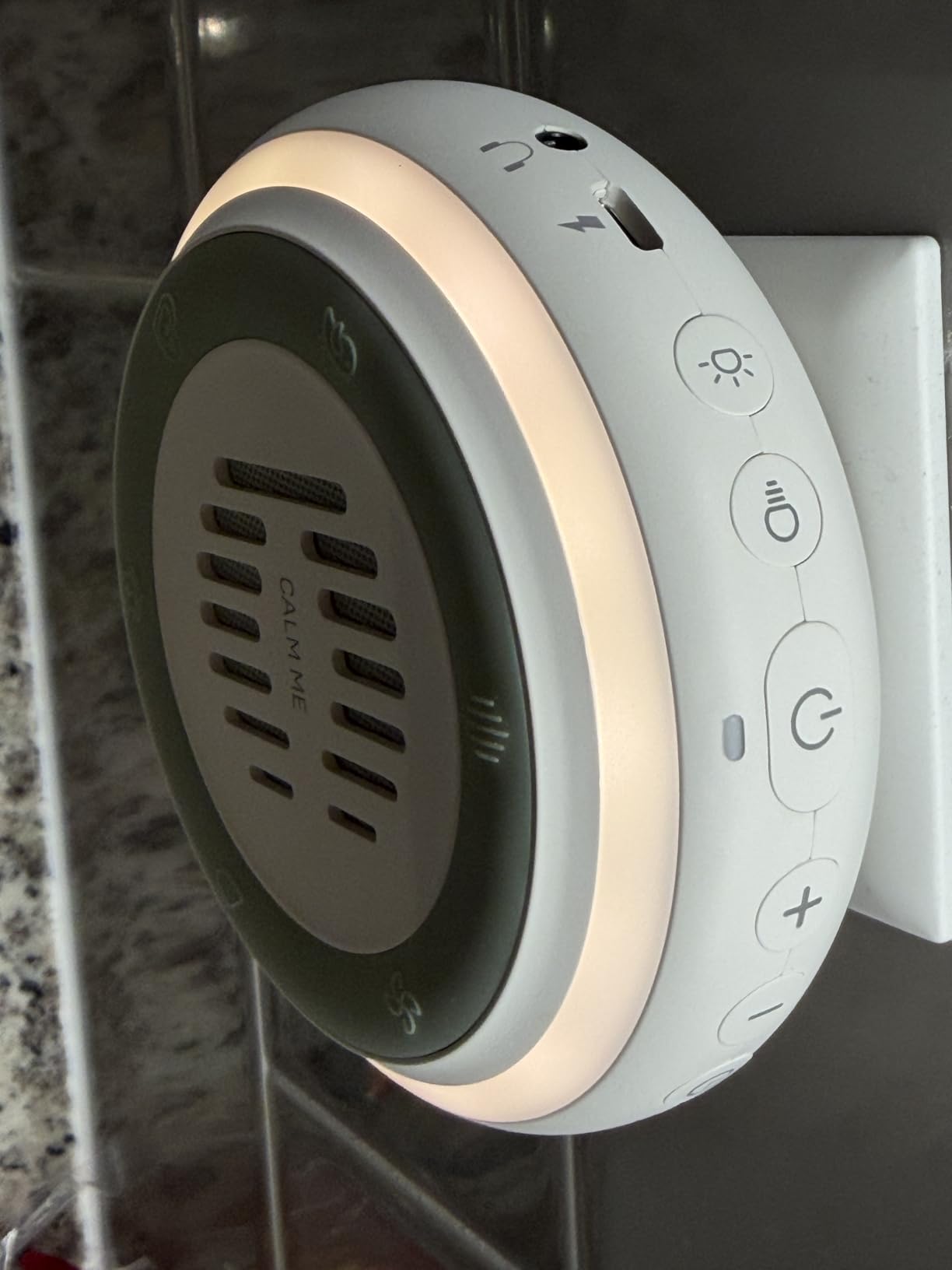 Wall Plug in White Noise Sound Machine for Office Privacy & Noise Canceling, White Noise Machine for Sleeping Adults & Baby, Therapy Noise Blocker with 20 Soothing Sounds & Nightlight by Calm Me. customer photo 1