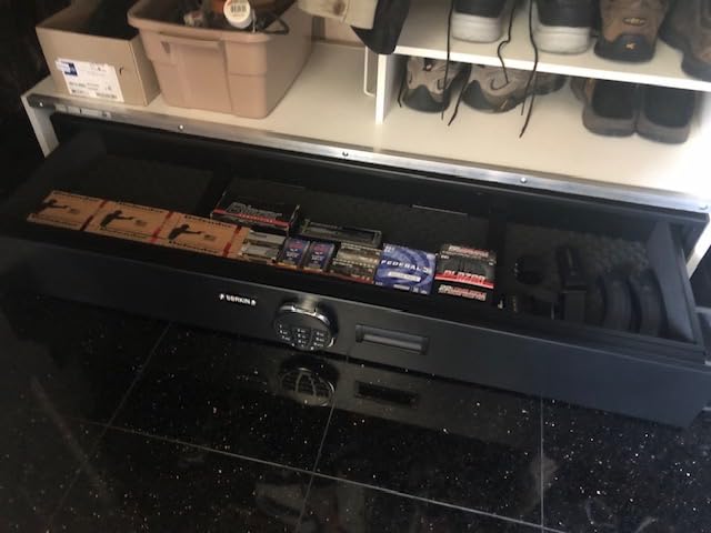 Under Bed Safe, Rapid Heavy Duty Gun Safe for Long Guns, Rifle, Shotguns, Pistols, Drawer Safe Firearm Case Box - Keypad/Key Access, Silent Mode customer photo 2