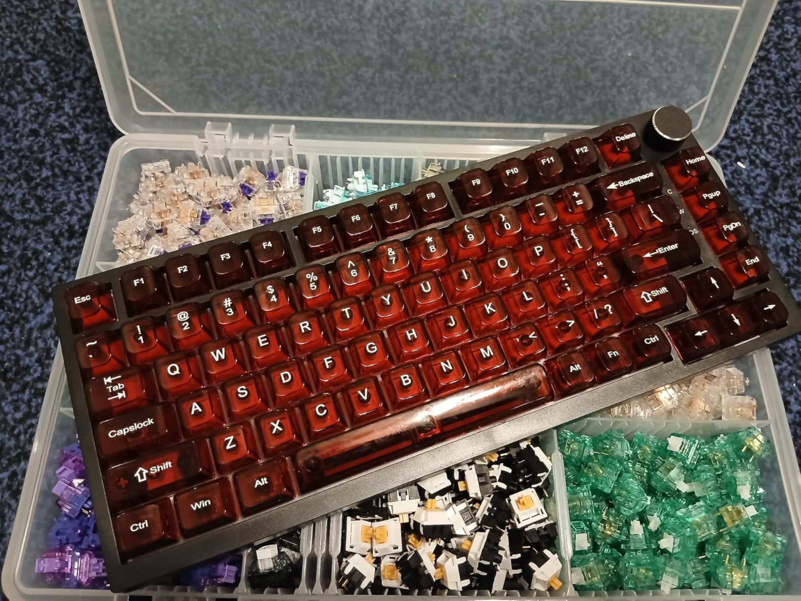 Attack Shark Ajazz AK820 Mechanical Gaming Keyboard with Knob 75% Keyboard Hot Swappable Type-C Wired Gasket 5-Layer Noise Absorbing Foam White LED Backlit NKRO Linear Red Switch for PC/Win/Mac-Black customer photo 2