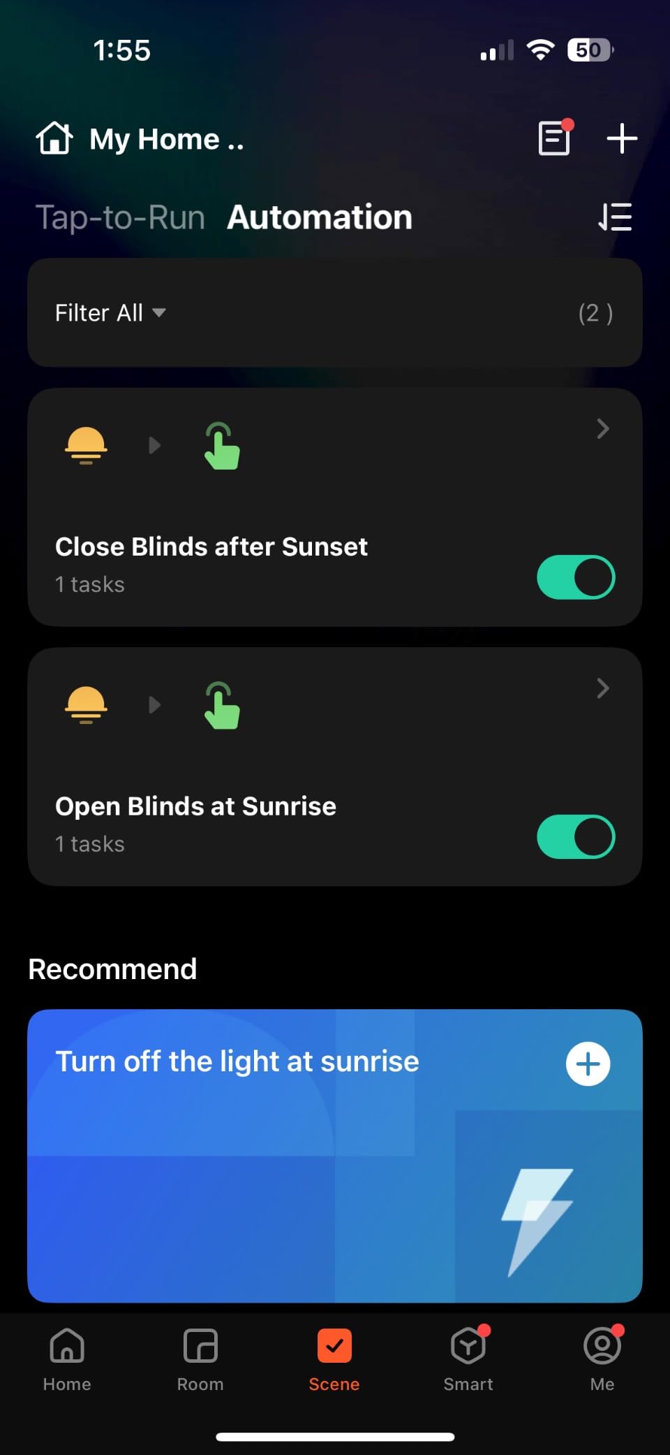 Motorized Blinds with Remote, [Free Solar Panels] Cordless Smart Blinds with Valance Cover, Blackout Electric Blinds with Remote Control, Automatic Roller Shades customer photo 2