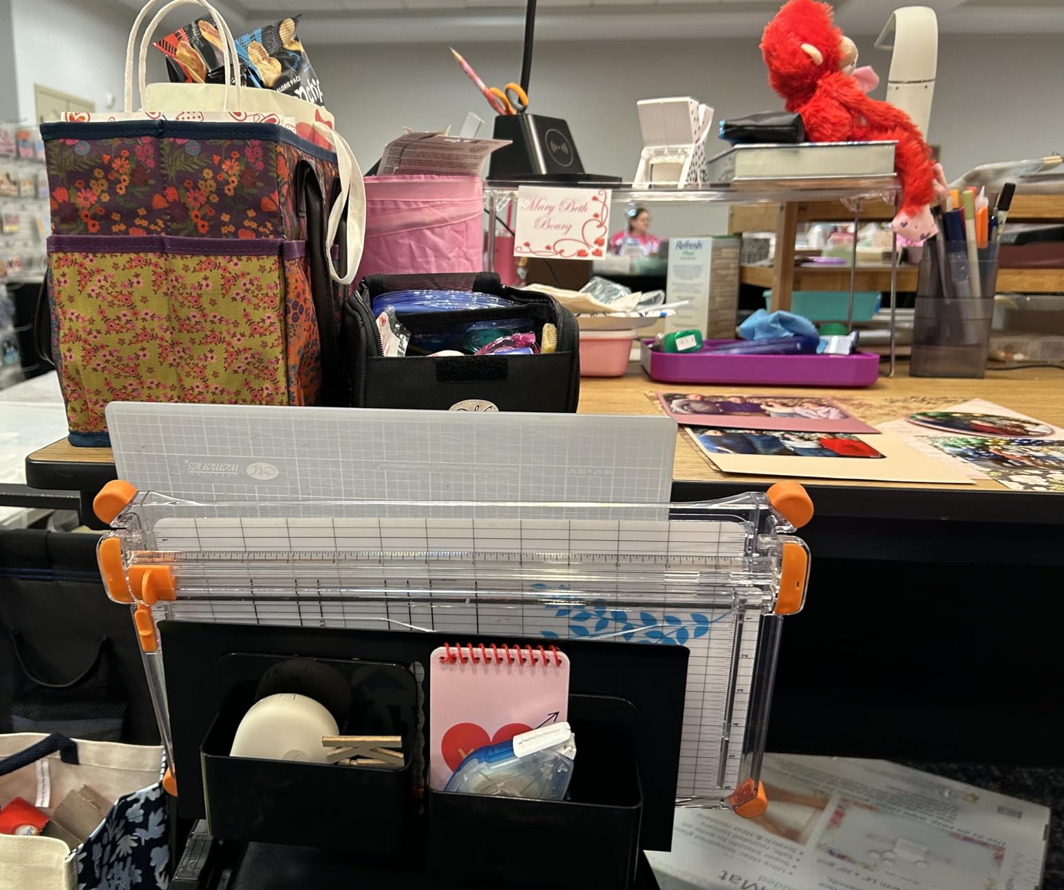 MAXECHO Desk Side Storage, Under Desk Laptop Mount, Table Side Hanging File Organizer, No Drill Clamp On Cable Management Tray customer photo 1