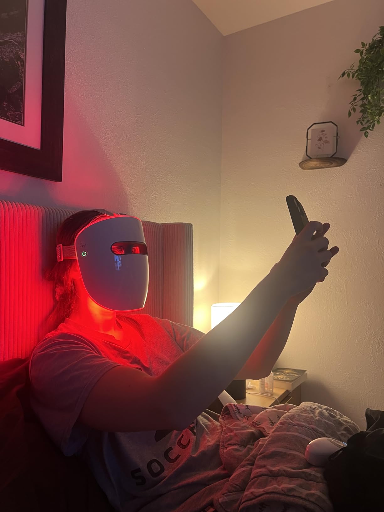 GYH 8-Color LED Face Mask Light Therapy, Red Light Therapy for Face, FSA/HSA Eligible, Wireless High Dose Green, Blue, Infrared Light customer photo 2