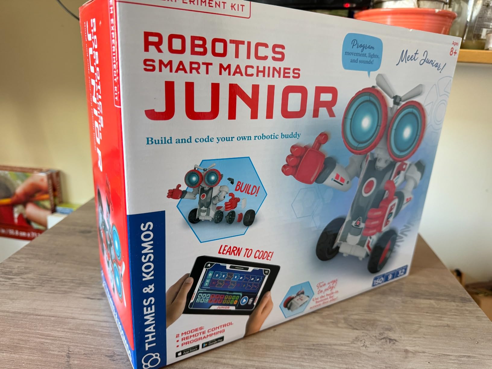 Thames & Kosmos Robotics Smart Machines Junior STEM Kit, Build & Code Your Robot's Movements, Speed, Lights & Sounds, for Ages 8+, Use Screen-Free w/Built-in Buttons or via Block-Based Coding App customer photo 2