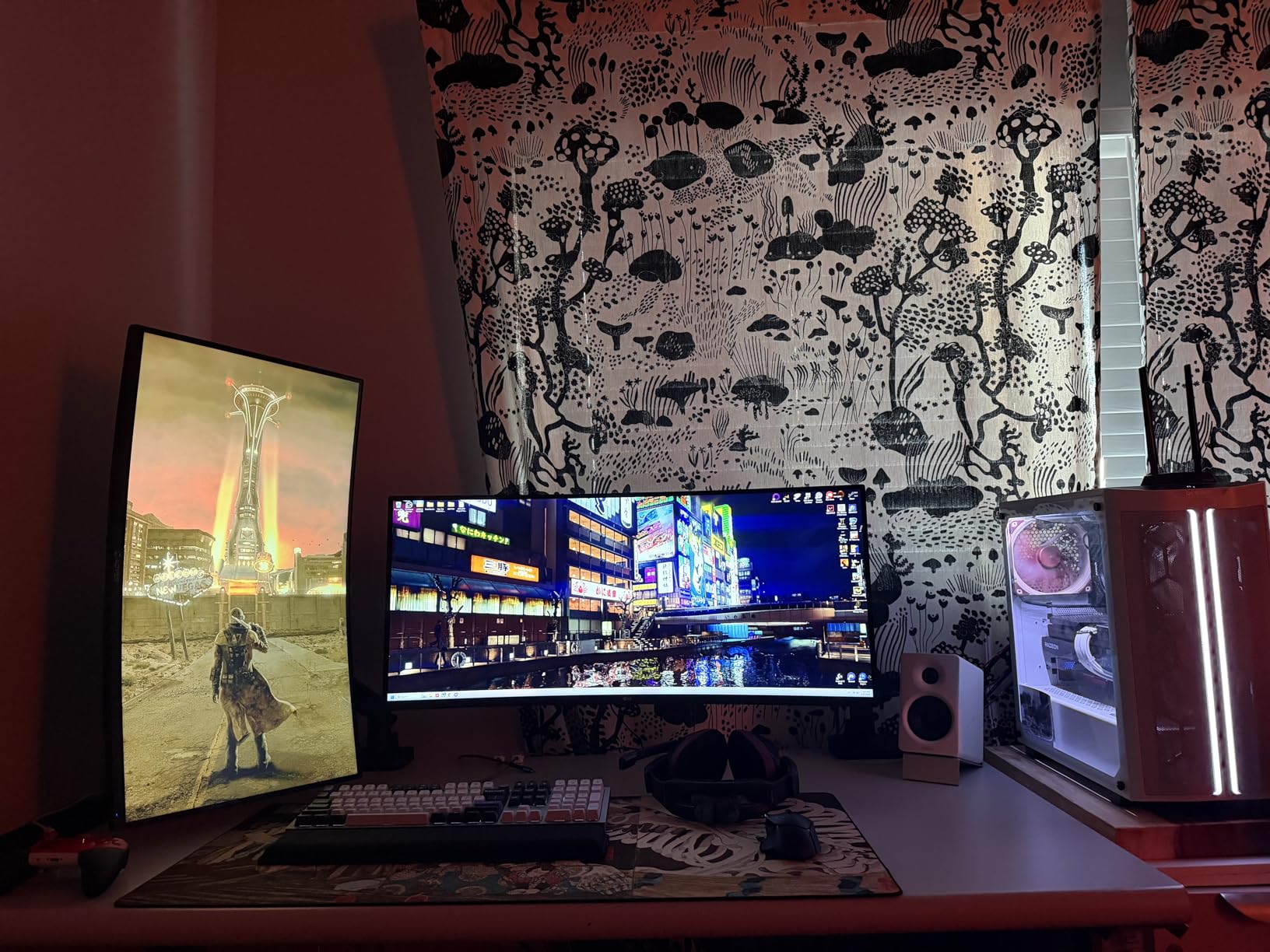 ARES WING Ultrawide Monitor Arm for 17 to 49 Inch Heavy Duty Curved Screen, Holds 44 Lbs, Adjustable Gas Spring Monitor Arm Desk Mount with C Clamp, Grommet Base, 75/100 Vesa Mount customer photo 1