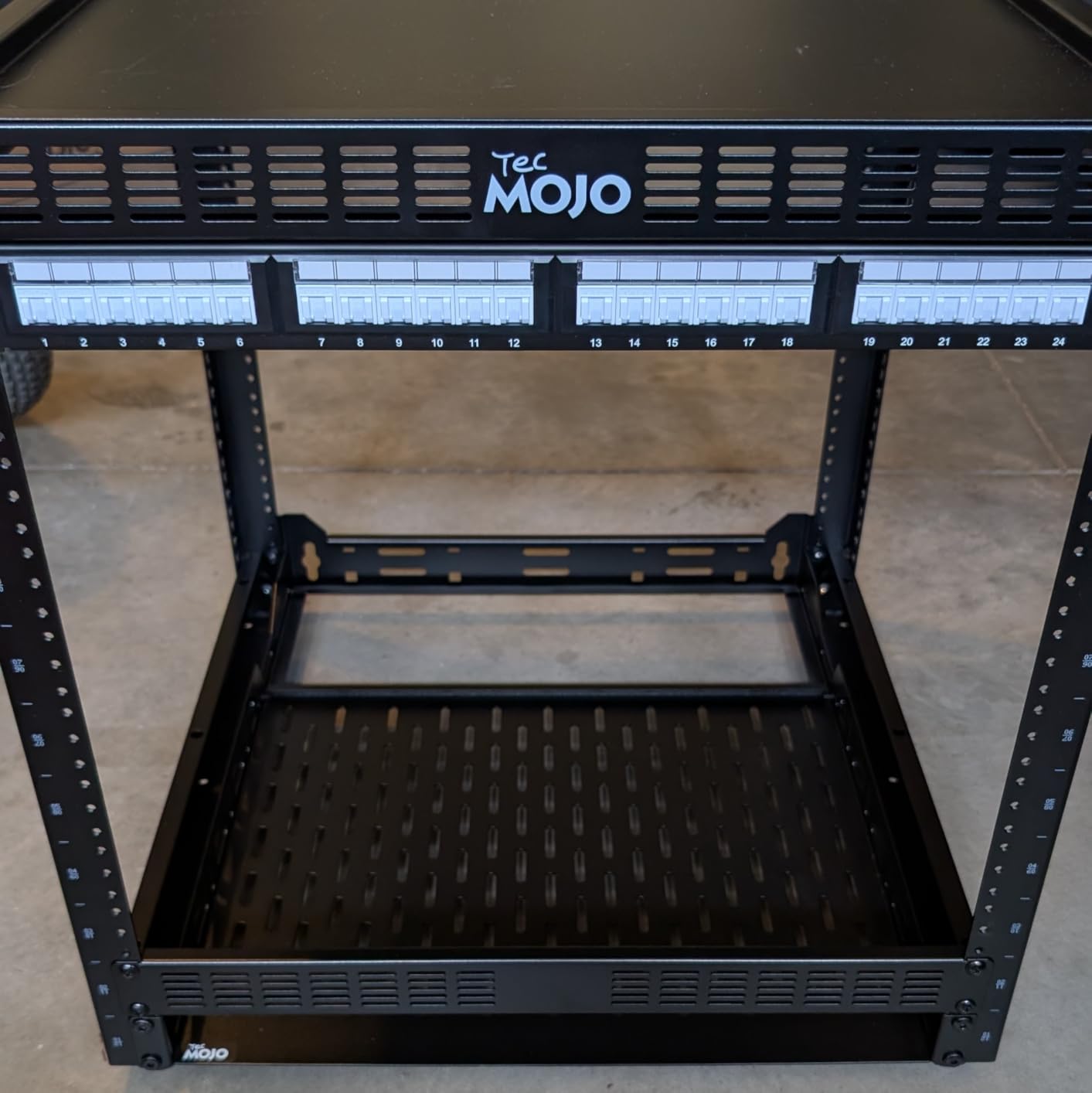 Tecmojo 12U Open Frame Network Rack for IT & AV Gear, AV Rack Floor Standing or Wall Mounted, with 2 PCS 1U Rack Shelves & Mounting Hardware customer photo 2
