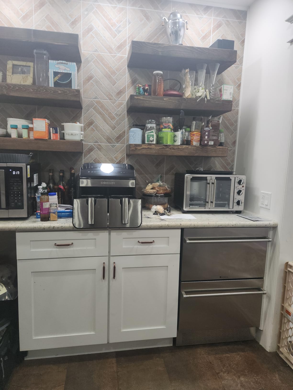 15 Inch Wine and Beverage Refrigerator, 13 Bottle & 48 Cans Dual Zone Wine Cooler, 37-65°F, Freestanding/Under Counter Beverage Fridge with Glass Door Stainless Steel Shelves customer photo 1