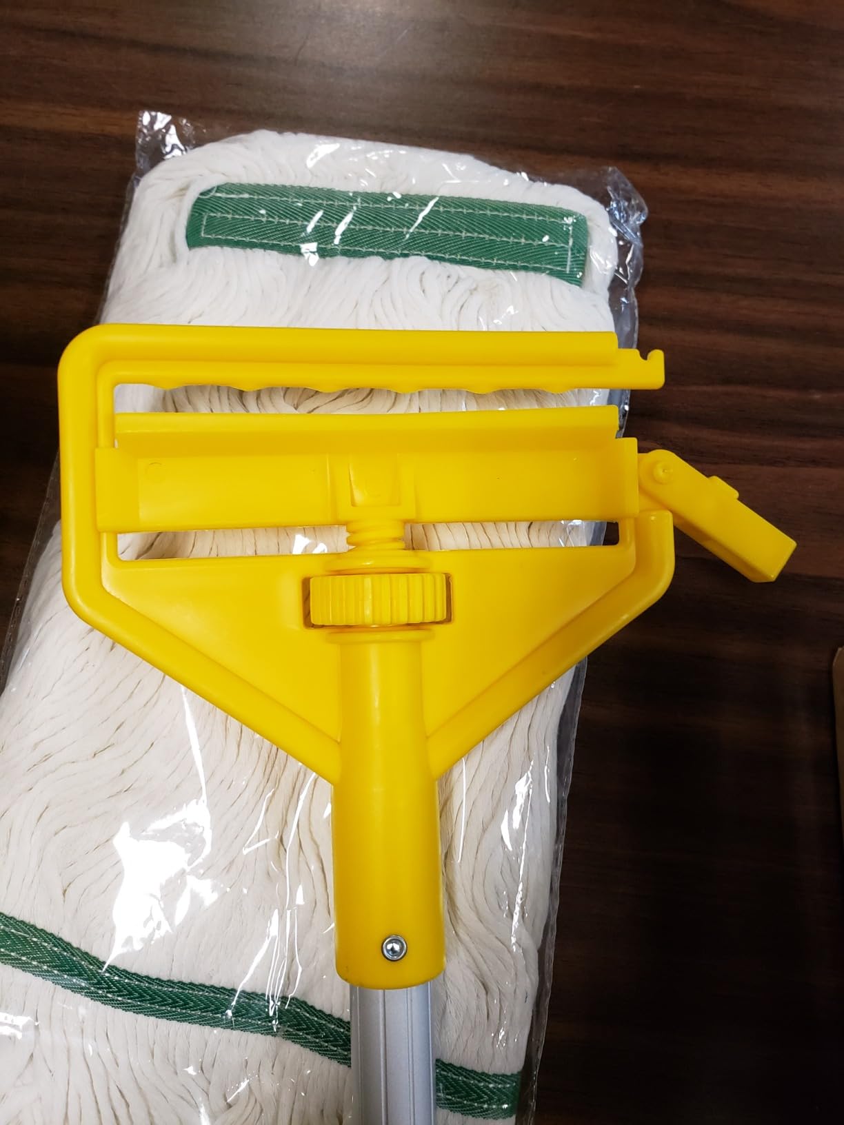 Commercial Mop Bucket with Side Press Wringer on Wheels, Including One Commercial Mop, 35 Quart, Yellow customer photo 2