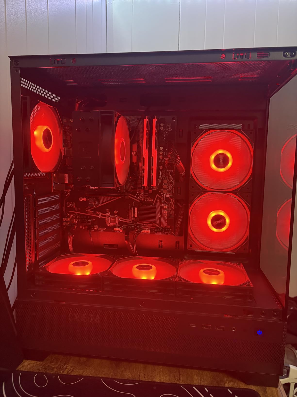 Aqua 7 ATX Mid Tower PC Case 6x120mm PWM ARGB Fan Panoramic Tempered Glass - Black customer photo 2