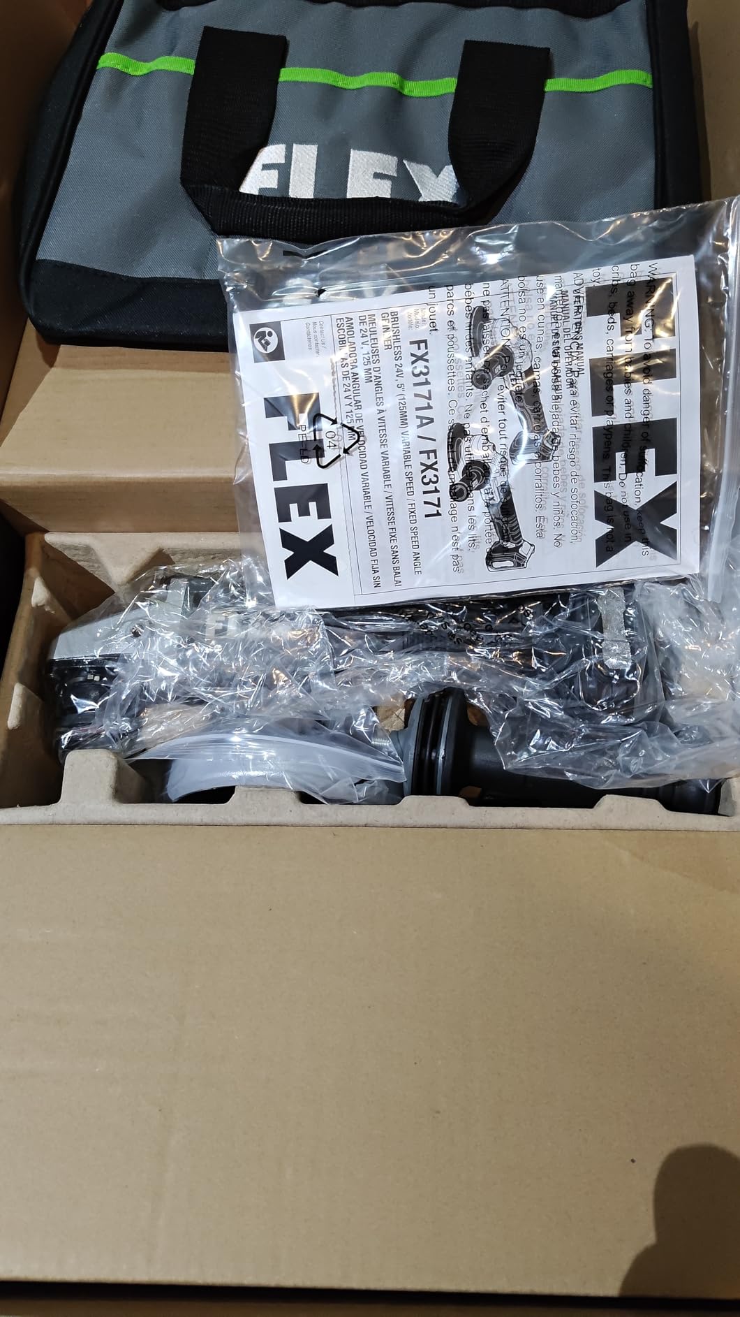 FLEX 24V Brushless Cordless 5-Inch 10,000 RPM Variable Speed Paddle Switch Angle Grinder Tool Only, Battery and Charger Not Included customer photo 1