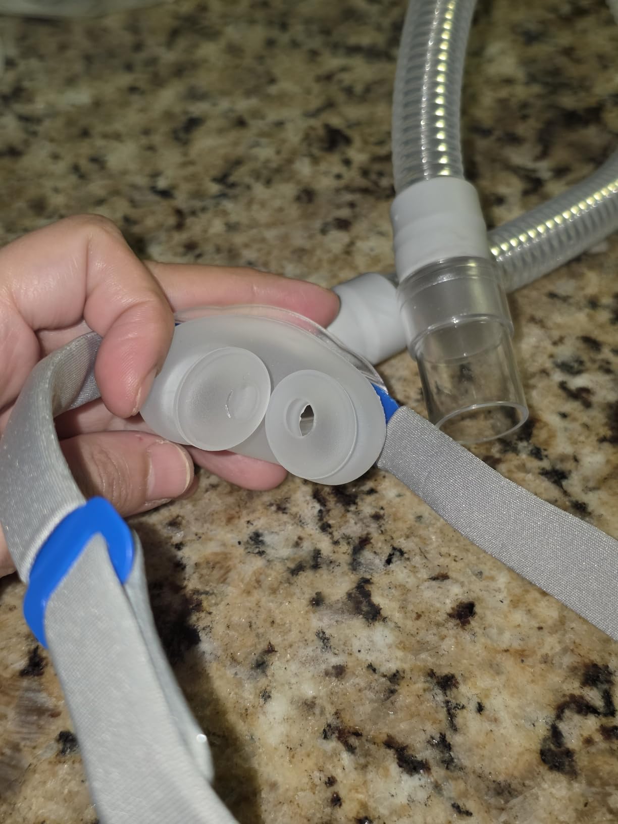 CPAP Masks - Nasal Pillow Mask, CPAP Nose Mask with Headgear, Reusable Sleep Apnea Mask, Includes Small, Medium, Large Cushions customer photo 1