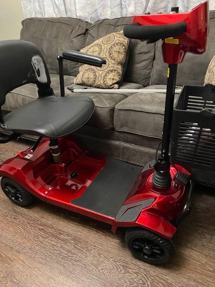 Hoverfly T4 Mobility Scooter for Seniors, Max 12.4-Mile Range & 3.7 mph, 3-Position Seat & Anti-slip Rear Wheel, Removed Battery & Quick Fold Design, Solid 9