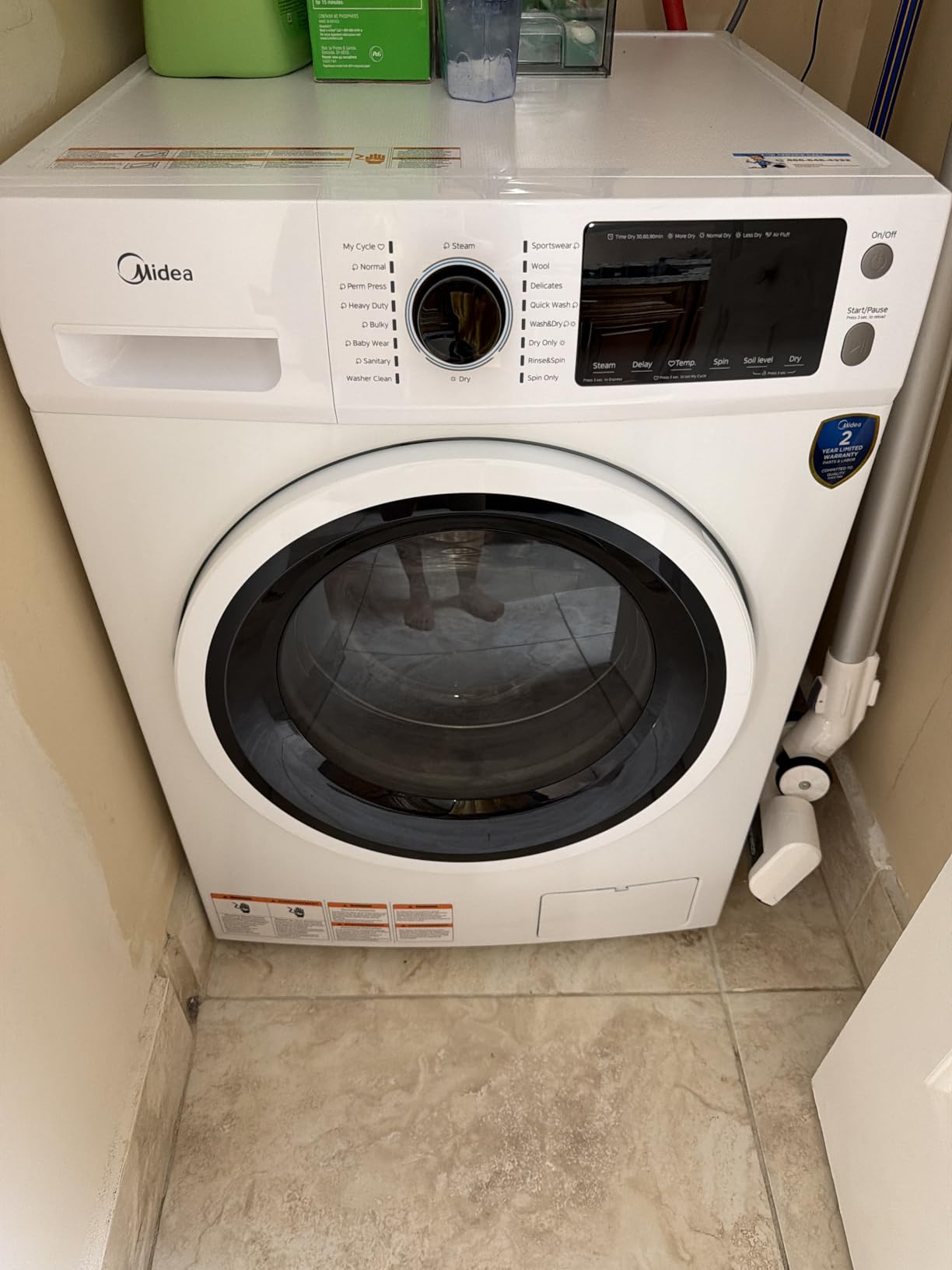 Midea 24 Inch All-in-One Front Load Washer Dryer Combo, 2.7 Cu.ft 26lbs Ventless Full-Automatic Washing Machine with Steam Care, Overnight Dry, 1400 RPM 16 Wash Cycles, White customer photo 1
