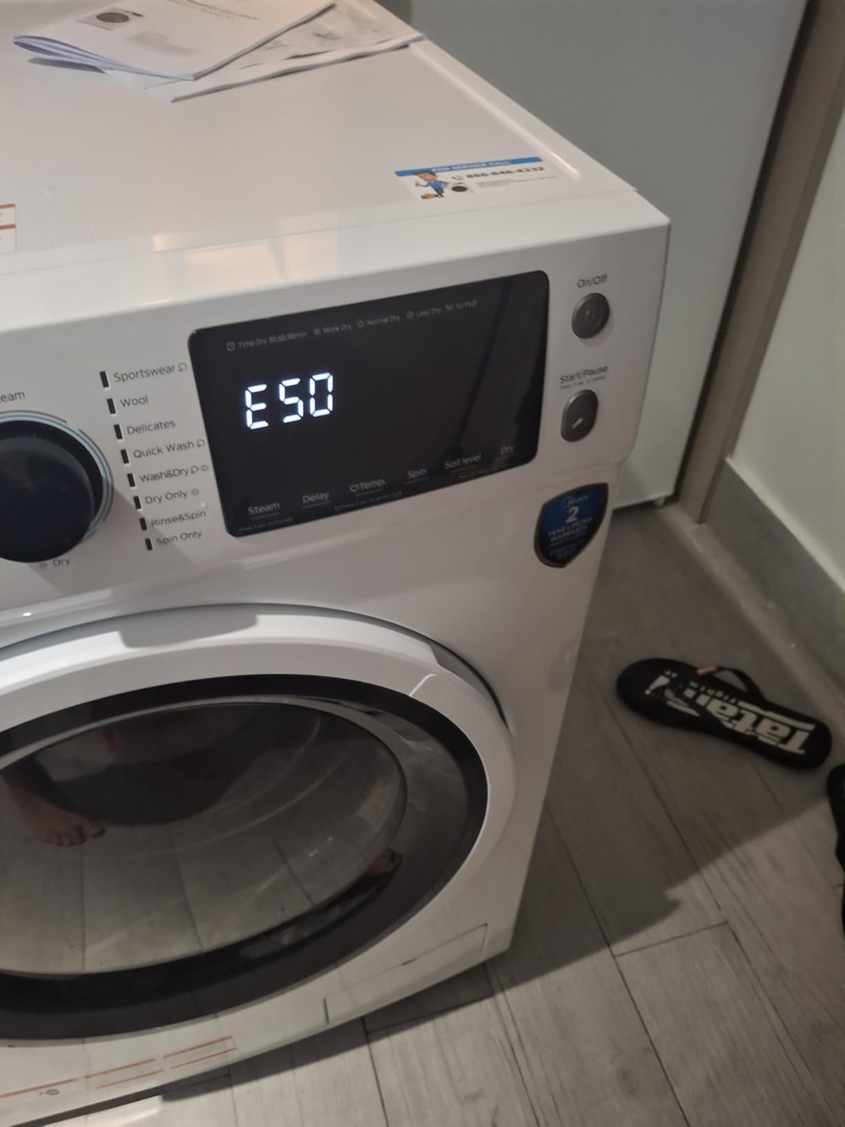 Midea 24 Inch All-in-One Front Load Washer Dryer Combo, 2.7 Cu.ft 26lbs Ventless Full-Automatic Washing Machine with Steam Care, Overnight Dry, 1400 RPM 16 Wash Cycles, White customer photo 2