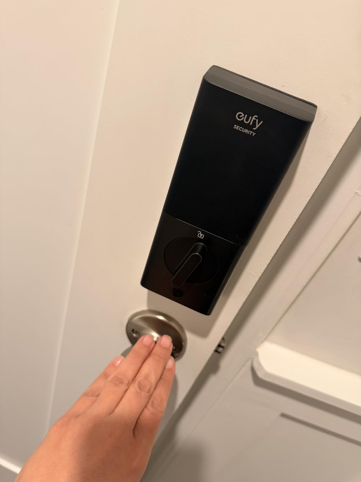 eufy Security Smart Lock C220, Fingerprint Keyless Entry Door Lock, Built-in Wi-Fi, App Remote Control, Front Door Smart Lock Deadbolt, IP53 Waterproof, 8-Months Battery, Nickel customer photo 2