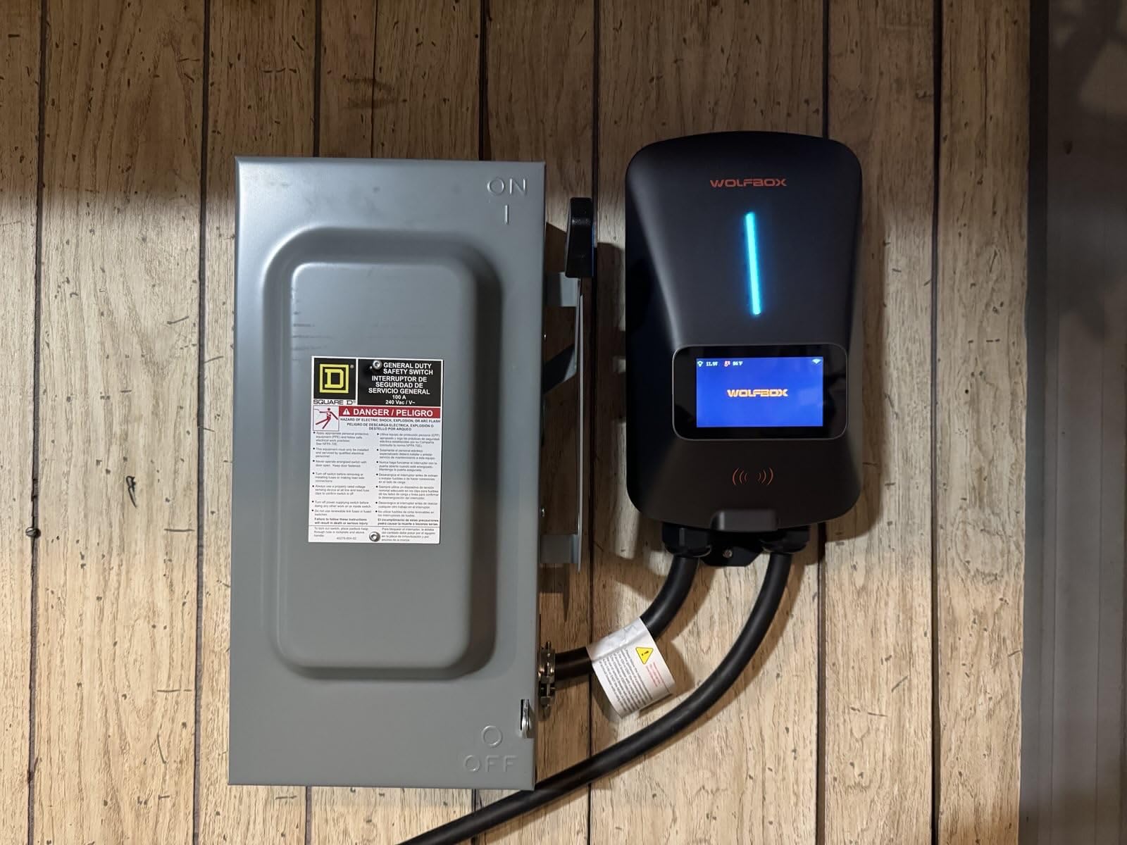 WOLFBOX Level 2 EV Charger 48 Amp - Smart Display, RFID Card, 25ft Cable, Outdoor/Indoor, Hardwired EV Charger Level 2, WiFi Enabled Electric Car Charging, 240V Electric Vehicle Charging Stations customer photo 1