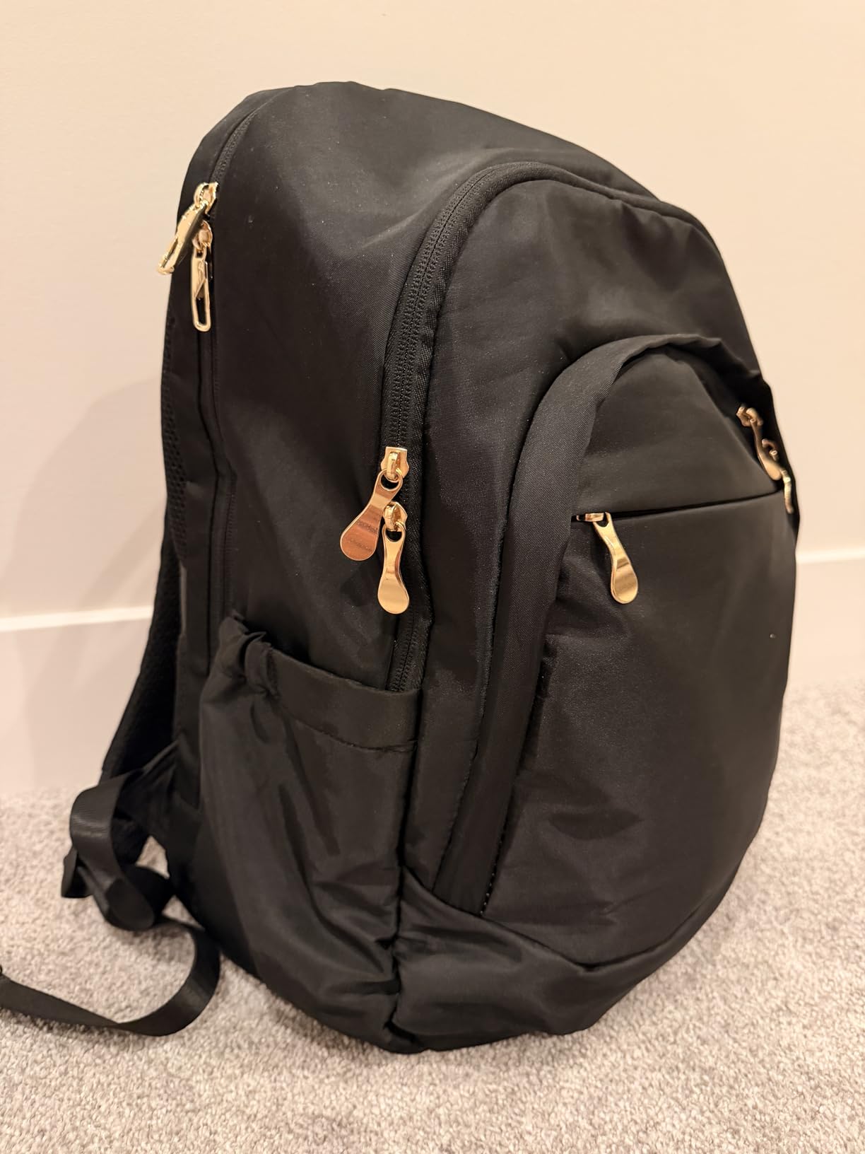 LIGHT FLIGHT Travel Laptop Backpack Women, 17.3 Inch Laptop Backpack with USB Charging Hole, Water Resistant College Bookbag, Black Computer Backpacks for Work, champagne customer photo 1