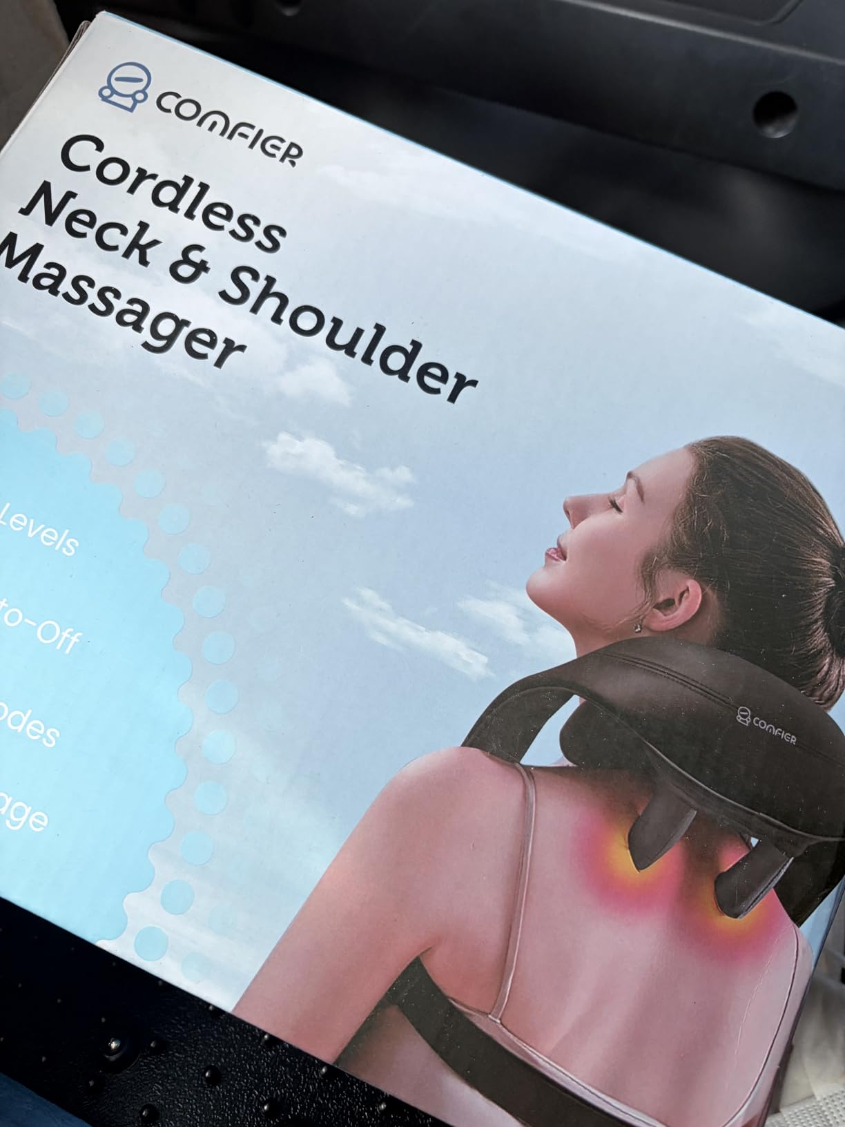 COMFIER Cordless Neck Massager with Heat, 4D Kneading Shiatsu Neck and Shoulder Massager Deep Tissue, Hands-Free Straps, FSA Eligible HSA customer photo 2