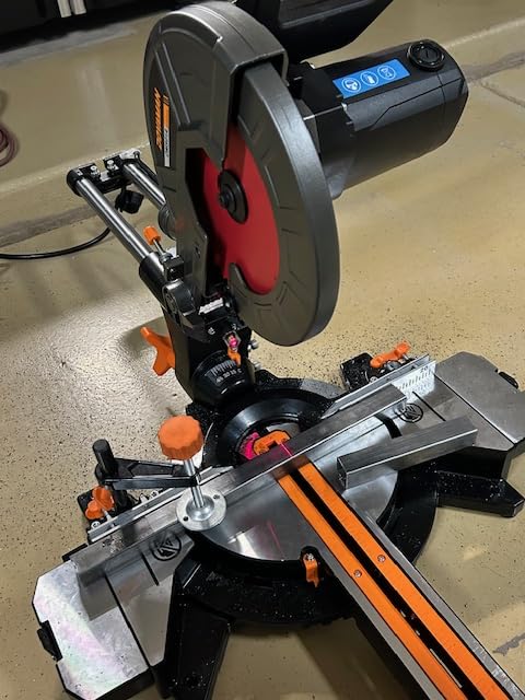 DOVAMAN Updated 10-Inch Sliding Miter Saw, Multi-Material Cutting w/ 3 x TCT Blades, Ambidextrous Operation, 5000/3200RPM Speed, Laser Guide, 0-45° Bevel Cut, Max Cut 3.5x13.4in, 9 Positive Stops customer photo 1
