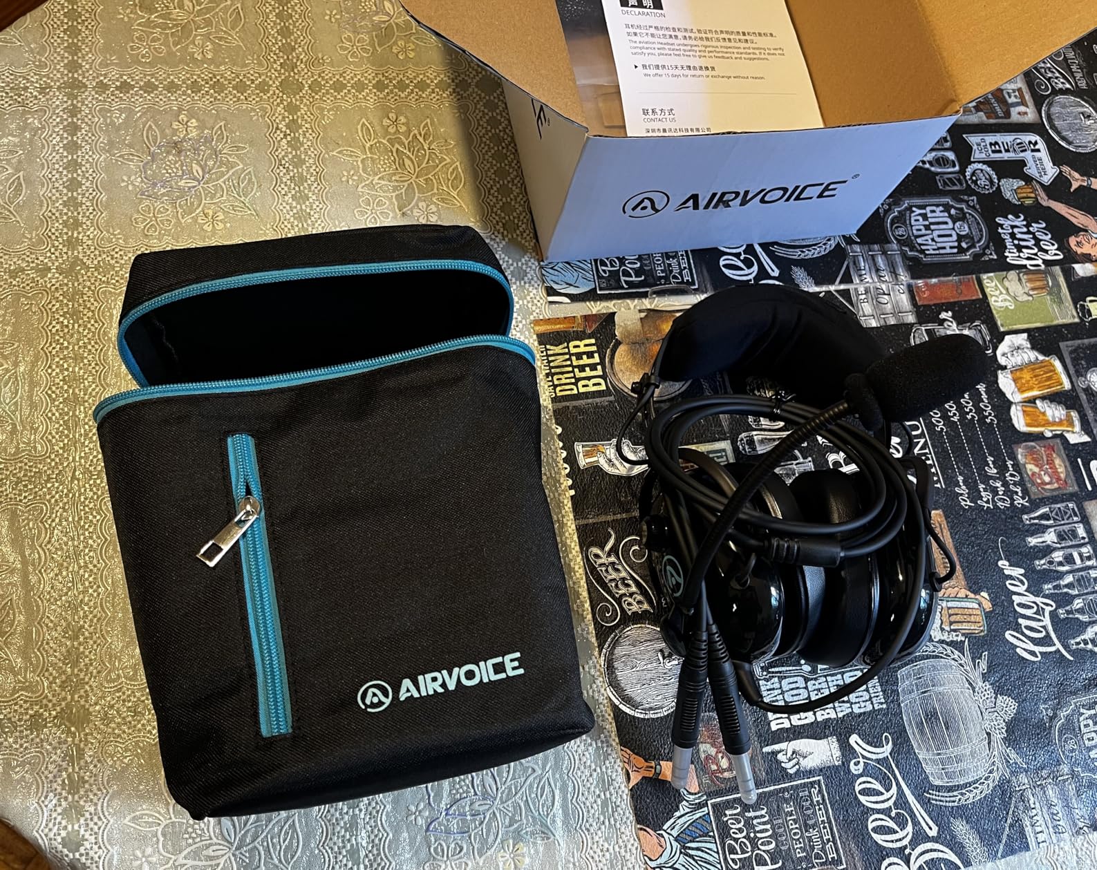 AIRVOICE Pilot Headset with Passive Noise Reduction, PNR General Aviation Headset with Comfortable Earpads and Noise Canceling Microphone, for Pilot, Flight School Student, Instructor customer photo 1