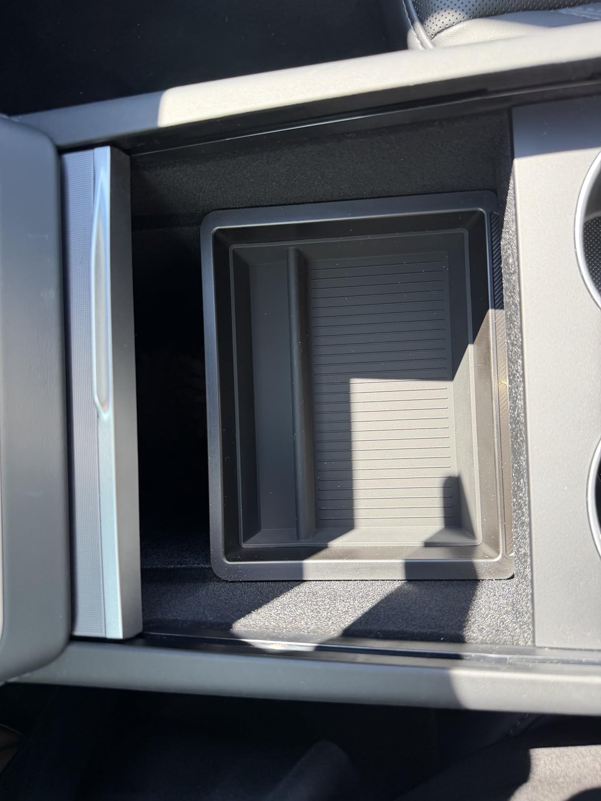 Spigen Center Console Organizer for Tesla Model Y Juniper (Only Premium & Performance 2026) and Model 3 Highland with Smooth Slide Technology customer photo 2