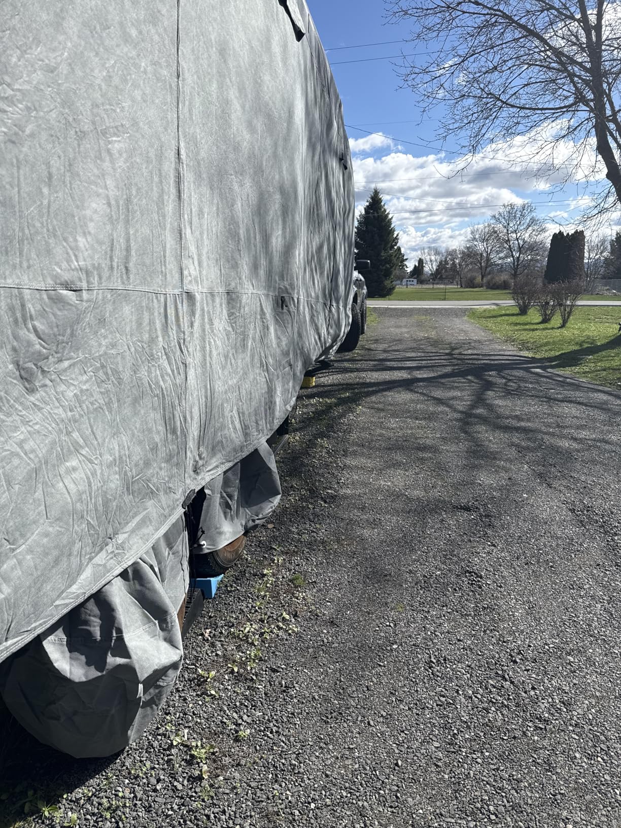 RVMasking Travel Trailer RV Cover 28-31ft, 7 Layers Extra-Thick Camper Cover Waterproof Windproof for Toy Hauler with 4 Tire Covers & Tongue Jack Cover & Propane Tank Cover, Dark Gray customer photo 2