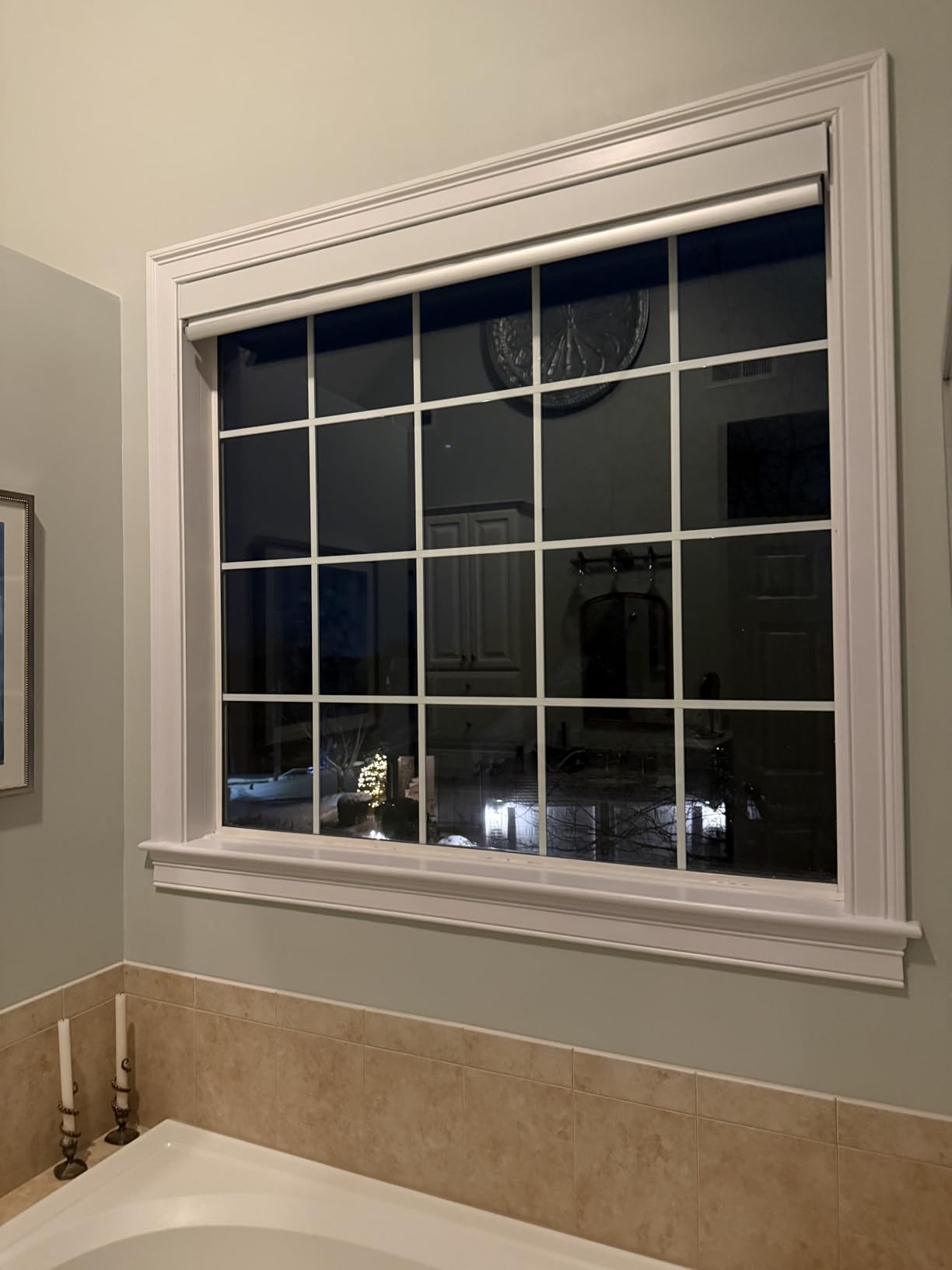 Motorized Roller Shade, 100% Blackout Smart Window Blinds Work with Homekit, Alexa, Google Home, Remote Control, Electric Blinds with USB/Solar Panel, Dark Eclipse Black customer photo 2