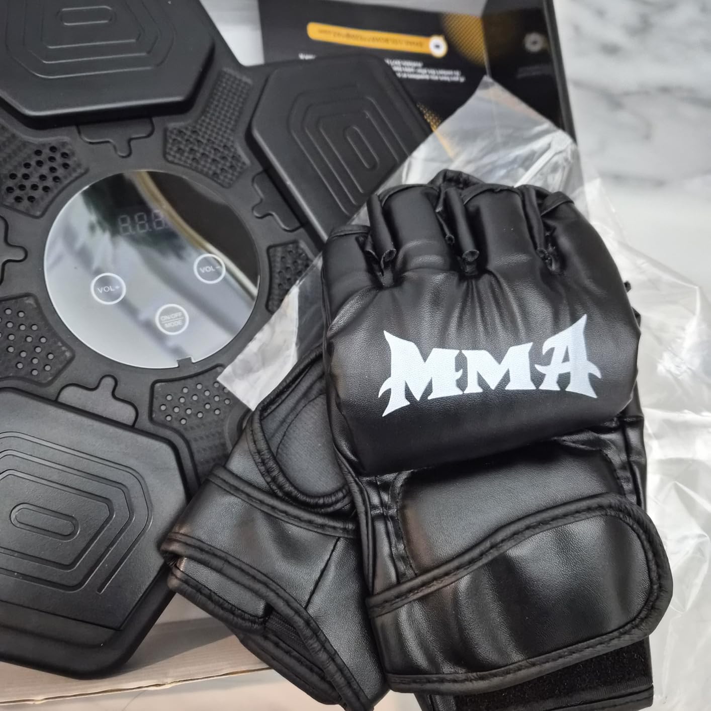 2026 Music Boxing Machine for Adults and Kids, Smart Bluetooth Boxing Training Equipment with Gloves Wall Mounted, Workout Punching Machine for Home,Office and Gym customer photo 1