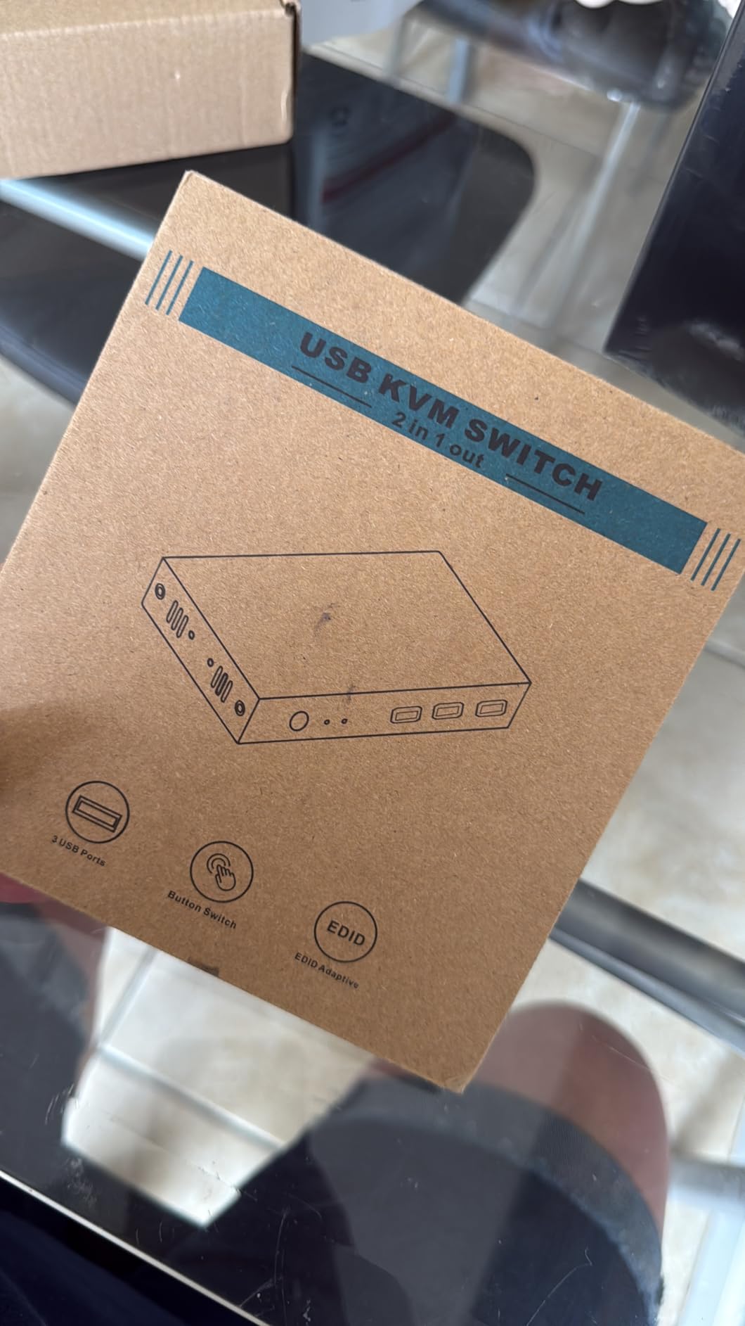 USB 3.0 HDMI KVM Switch 1 Monitors 2 Computers, 4K@60Hz KVM Switches for 2 Computers Sharing Monitor Keyboard Mouse Hard Drives Printer, with EDID Adaptive, 2USB Cable and Controller -S7232H customer photo 1