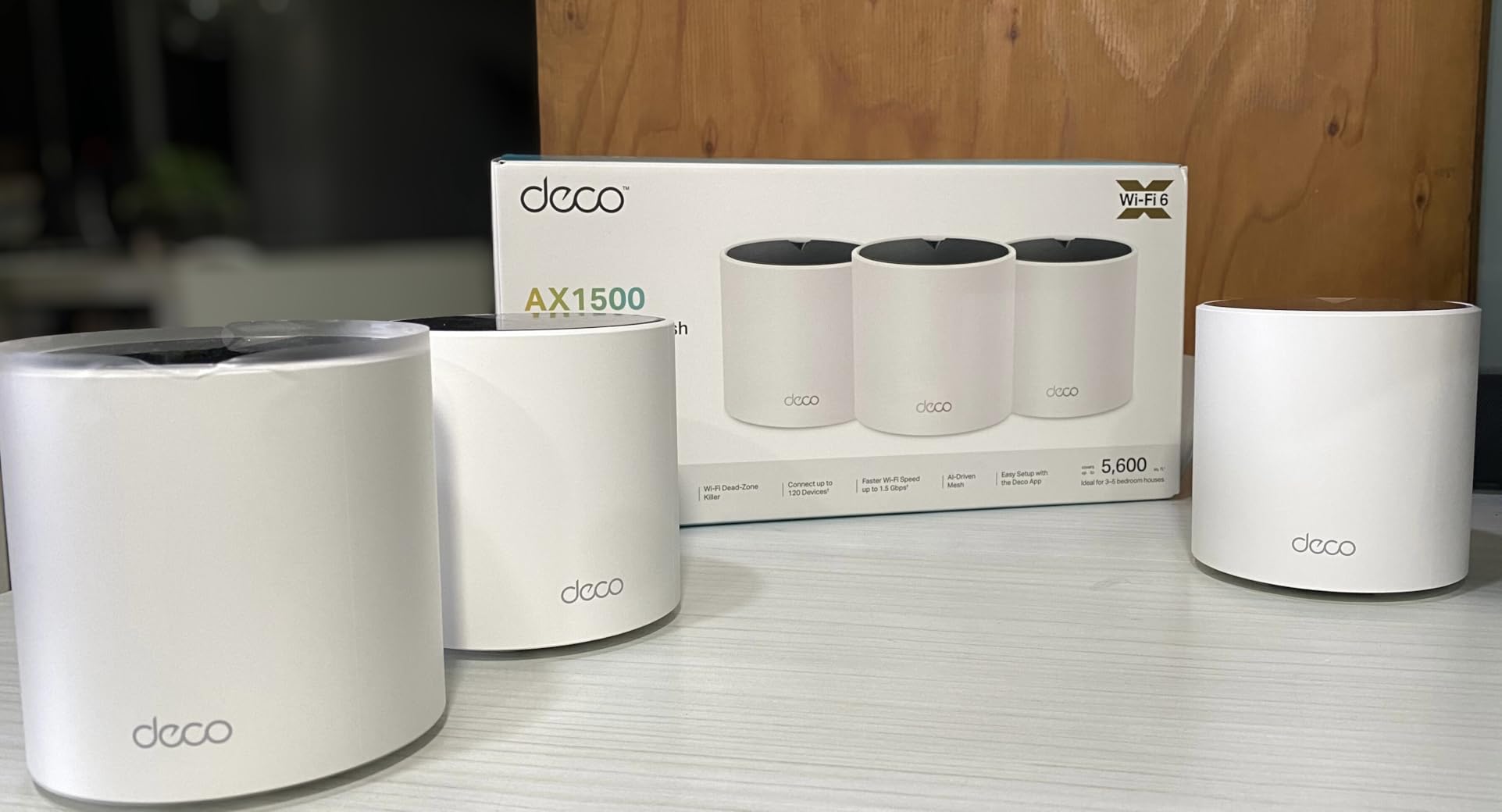 TP-Link Deco X15 Dual-Band AX1500 WiFi 6 Mesh Wi-Fi System | Replaces Routers and Extenders | Covers up to 5,600 sq.ft. | 2 Gigabit Ports per Unit, Supports Ethernet Backhaul, 3-Pack customer photo 1