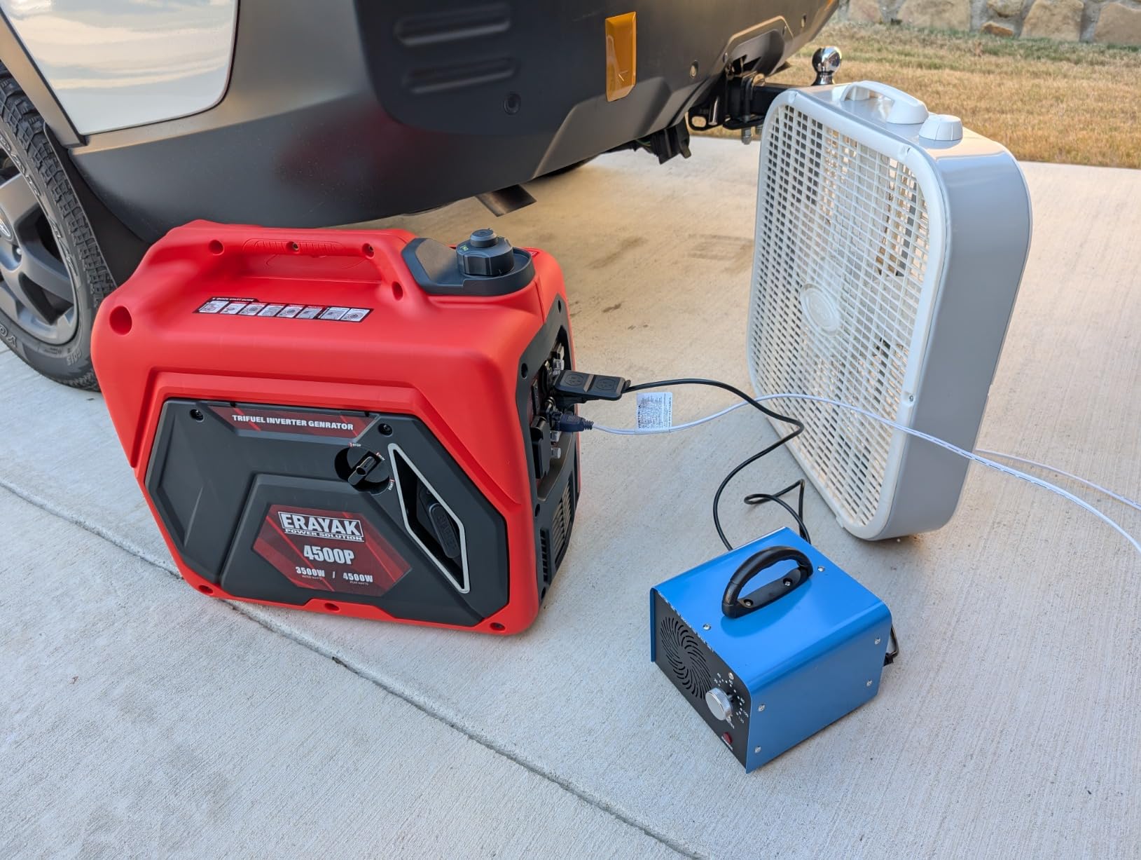 ERAYAK 4500W Portable Inverter Generator for Home Use, Super Quiet Small Generator for Camping Outdoor Emergency Power Backup, Gas Powered Engine, ECO Mode, EPA Compliant customer photo 1