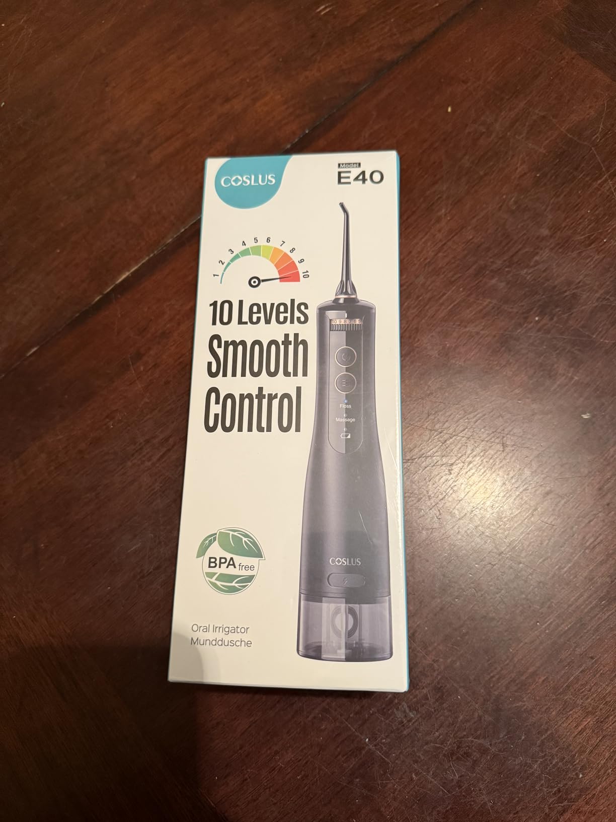 COSLUS E40 Portable Water Flosser for Teeth: 10 Pressure Settings Professional Water Dental Pick for Orthodontic, Braces & Sensitive Gums - Cordless for Travel Use customer photo 1