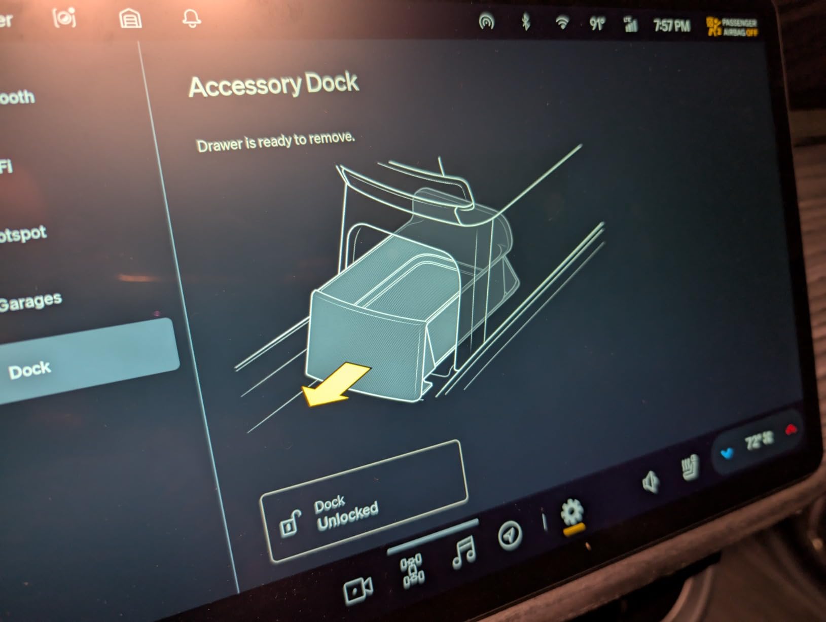 BestEvMod [Lockable Camp Speaker Drawer Organizer Tray Compatible with 2022-2025 2026 Rivian R1T R1S Storage Tray Box ABS w/Vegan Leather Liners Adjustable Dividers Lockable on Car Screen customer photo 1