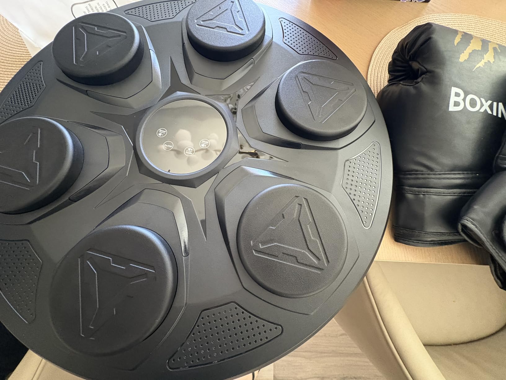 Upgrade Music Boxing Machine For Adults Kids, Interactive Music Punching Machine with Gloves 12 Modes 12 Speeds, Wall Mounted Electronic Boxing Punching Pad with Wireless Connection LED Display customer photo 1