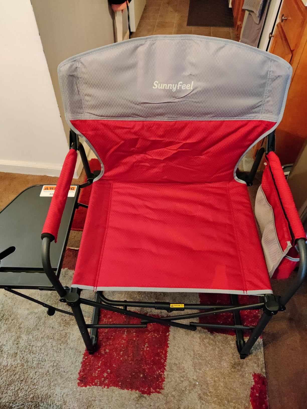 SUNNYFEEL Heated Camping Directors Chair, Heavy Duty,Oversized Outdoor Portable Heating Folding Chair with Side Table, Pocket for Beach, Fishing,Trip,Picnic,Lawn,Concert Foldable Camp Chairs customer photo 1
