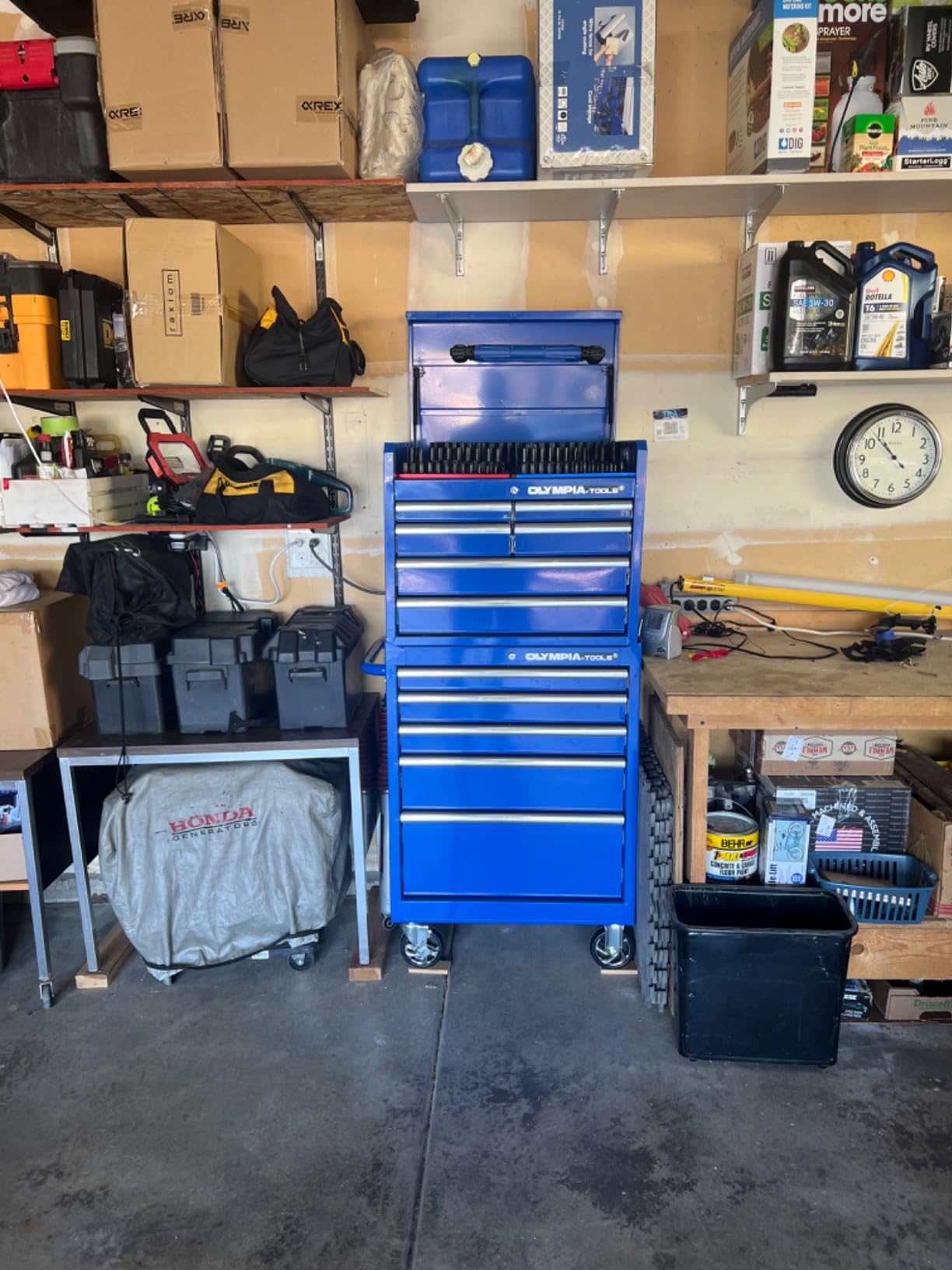 72 inch Heavy Duty Mobile Tool Chest Tool Box, with Solid Wood Top Workbench, 15-Drawer Rolling Tool Chest, Tool Storage Organizer for Garage, Workshop, and Home, Black customer photo 2