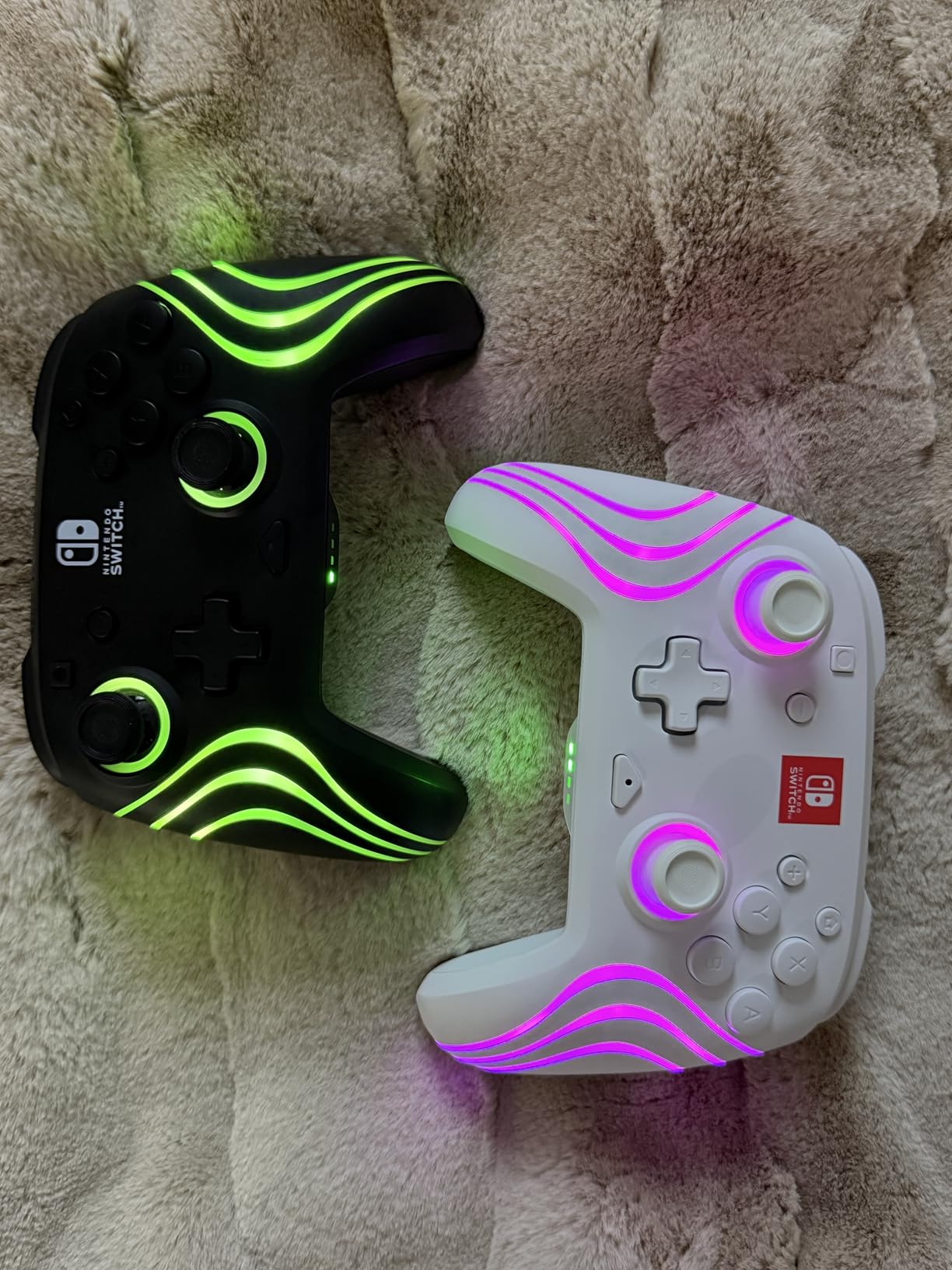 PDP Gaming Afterglow Wave Wireless Nintendo Switch Pro Controller - Officially Licensed, Nintendo Switch 2, Switch Lite/OLED, RGB LED Customization, App Controls, Rechargeable Battery Power - Black customer photo 2