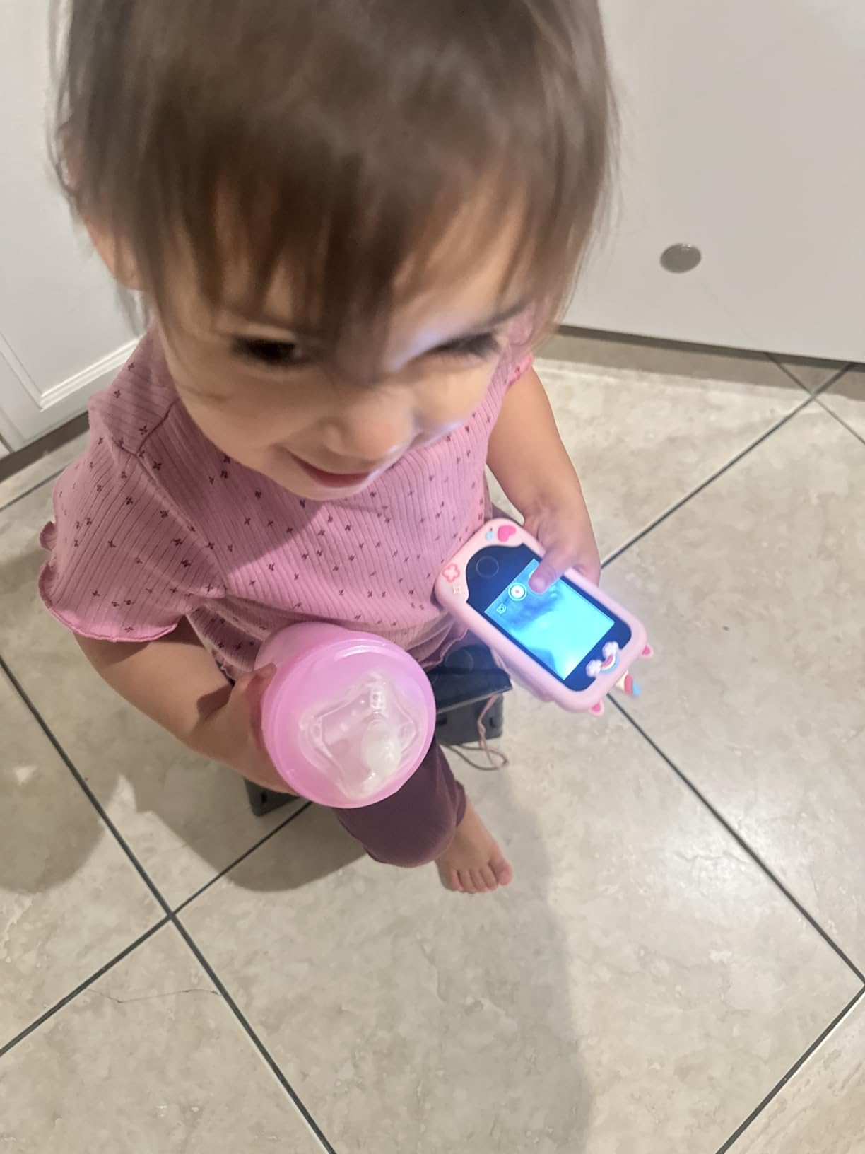 Kids Smart Phone with Dual Camera, Game & Music Player, Toddler Learning Play Toy Cell Phone, Gifts for Girls, Christmas, Birthday, Age 3-10, Light Pink customer photo 2